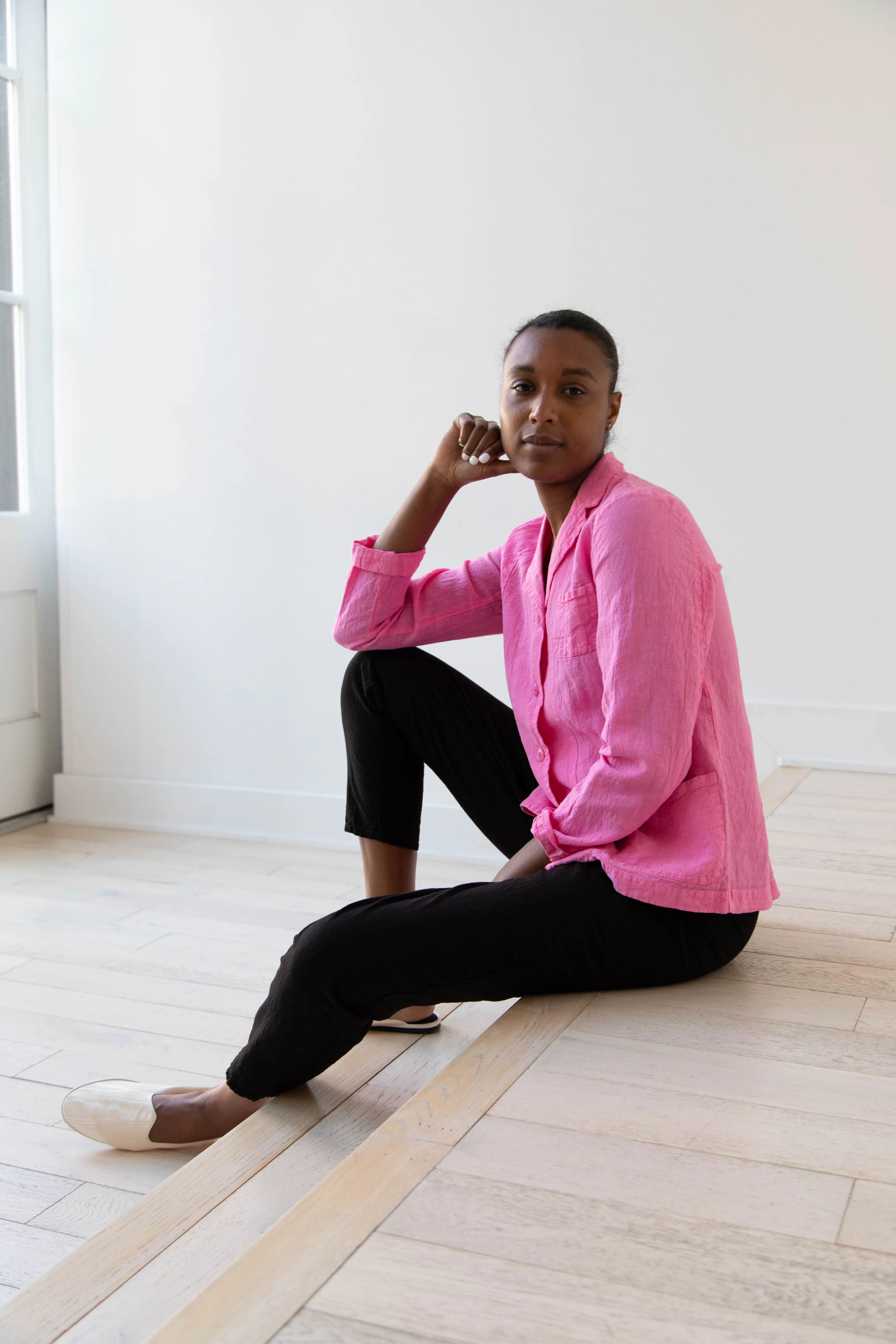 Manuelle Guibal | Linen Jacket in Pink Mimi - Image 48