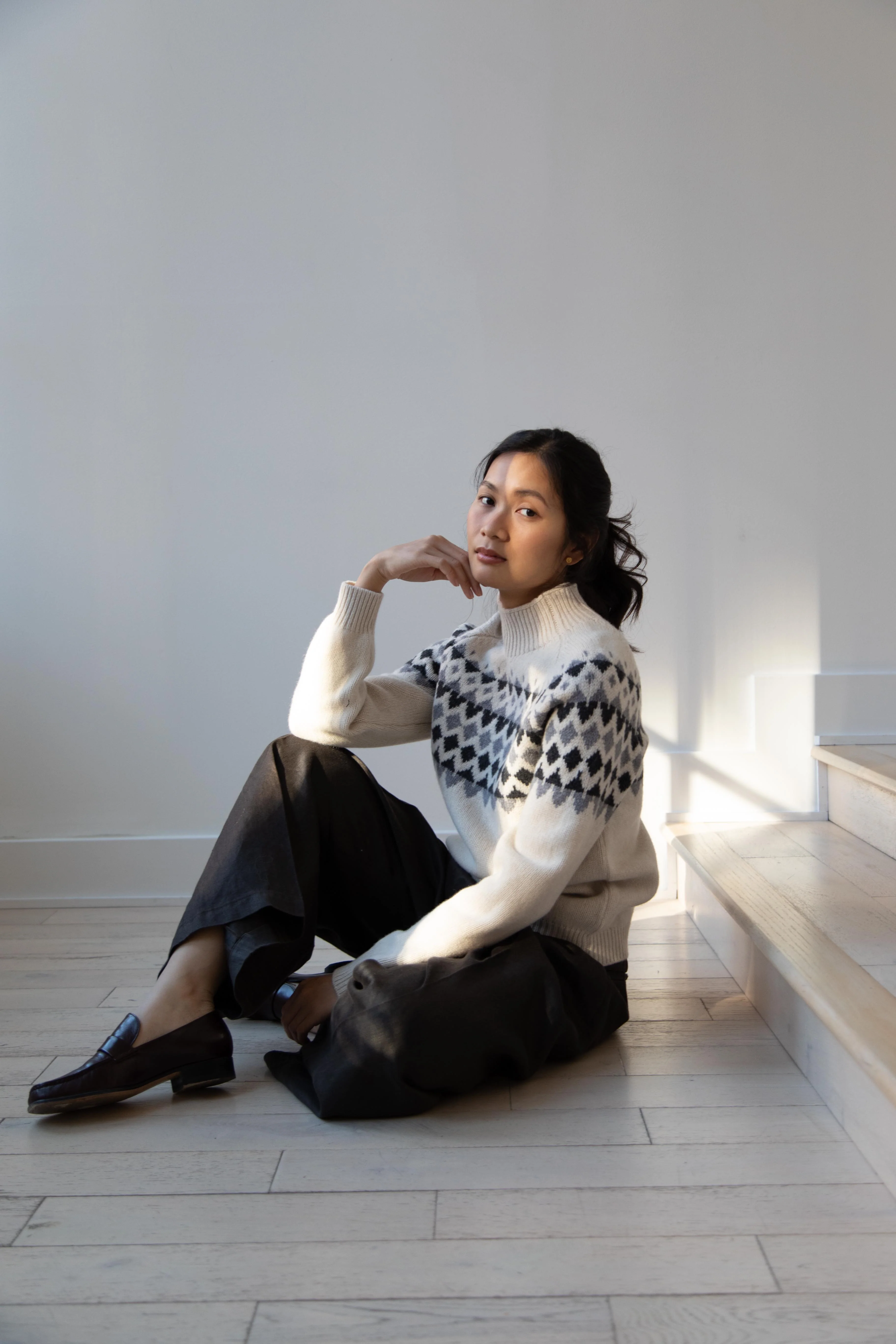 Margaret Howell | Fairisle Merino Cashmere Sweater in Ecru - Image 23