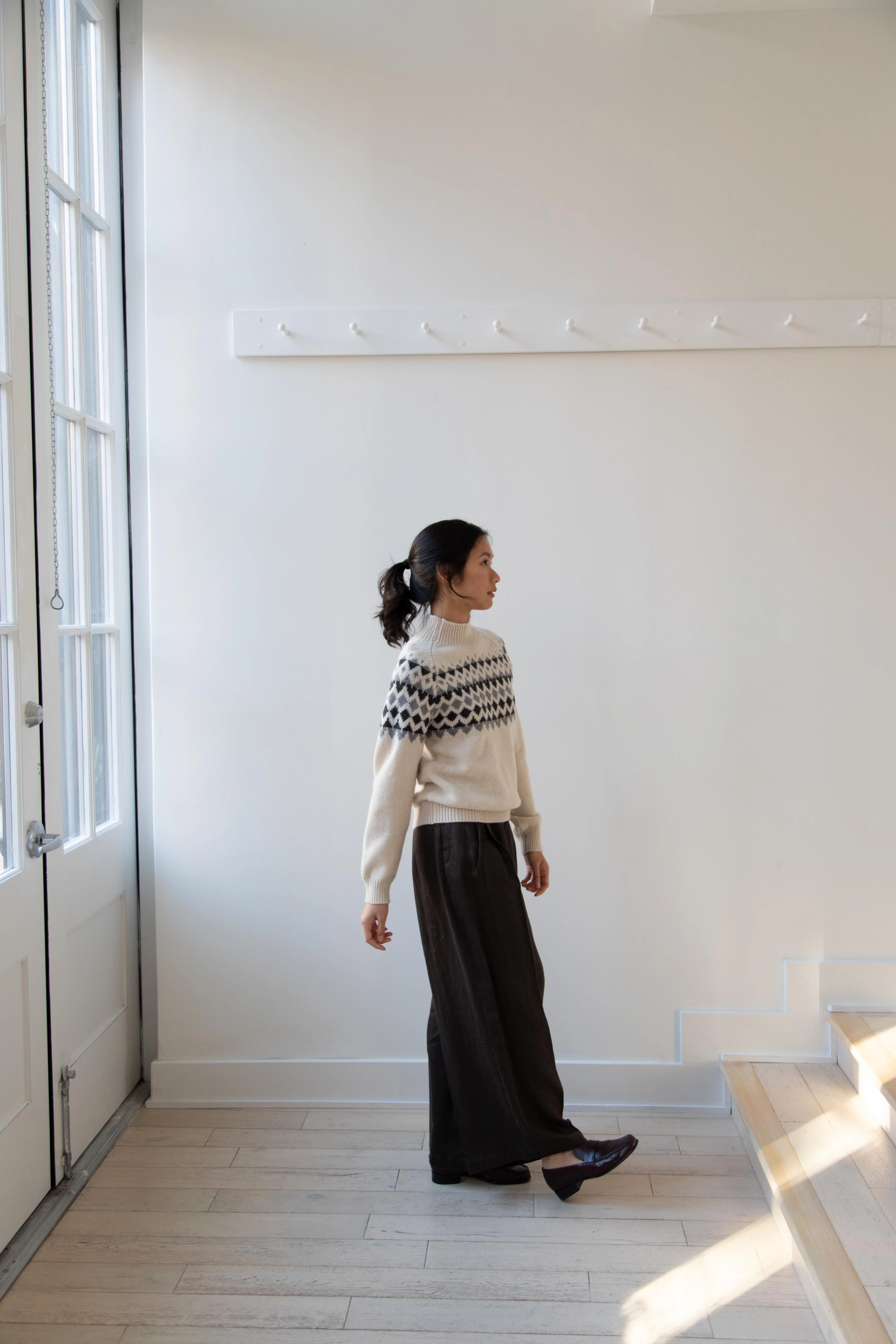 Margaret Howell | Fairisle Merino Cashmere Sweater in Ecru - Image 5