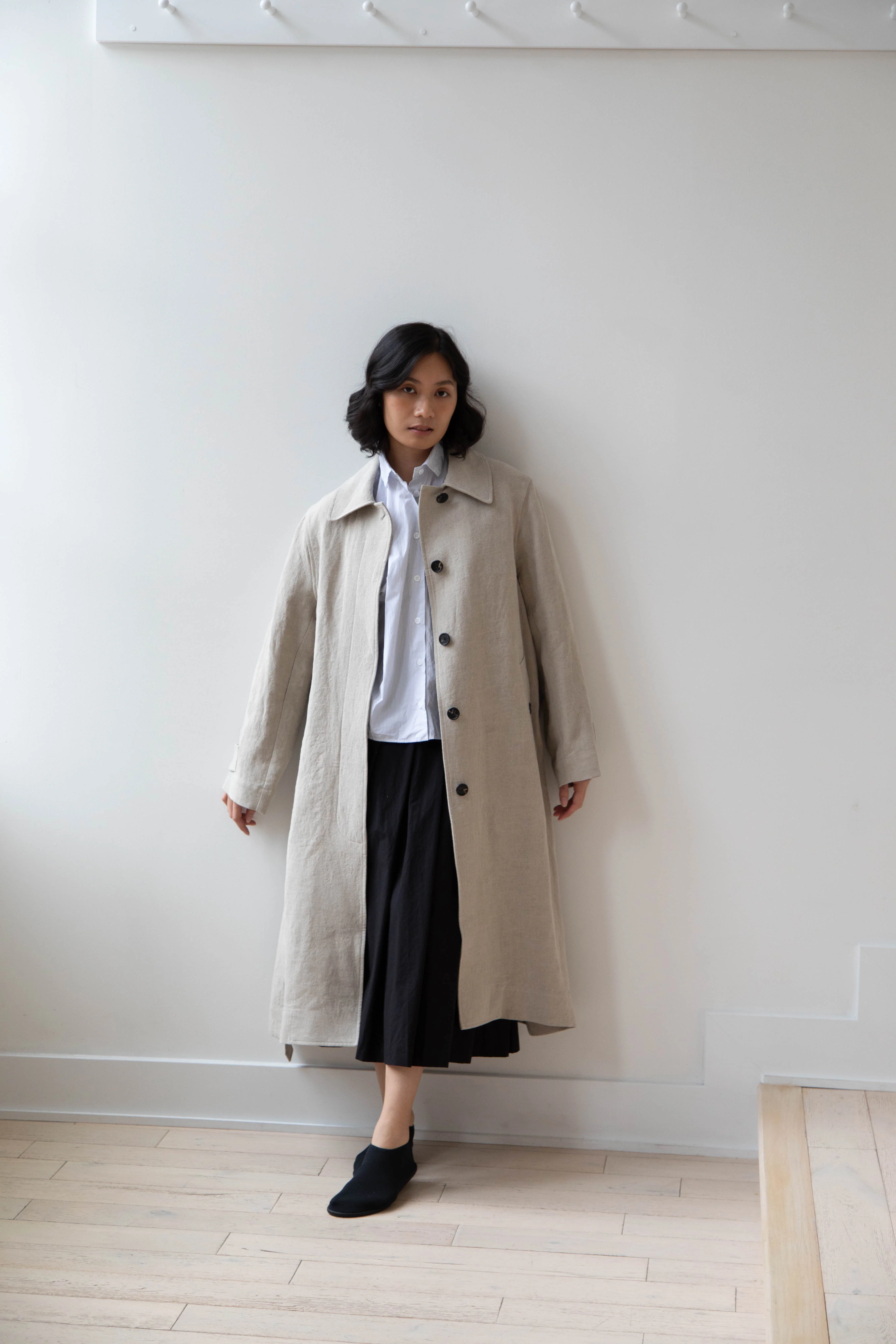 Margaret Howell | Fly Front Mac in Natural Linen - Image 20