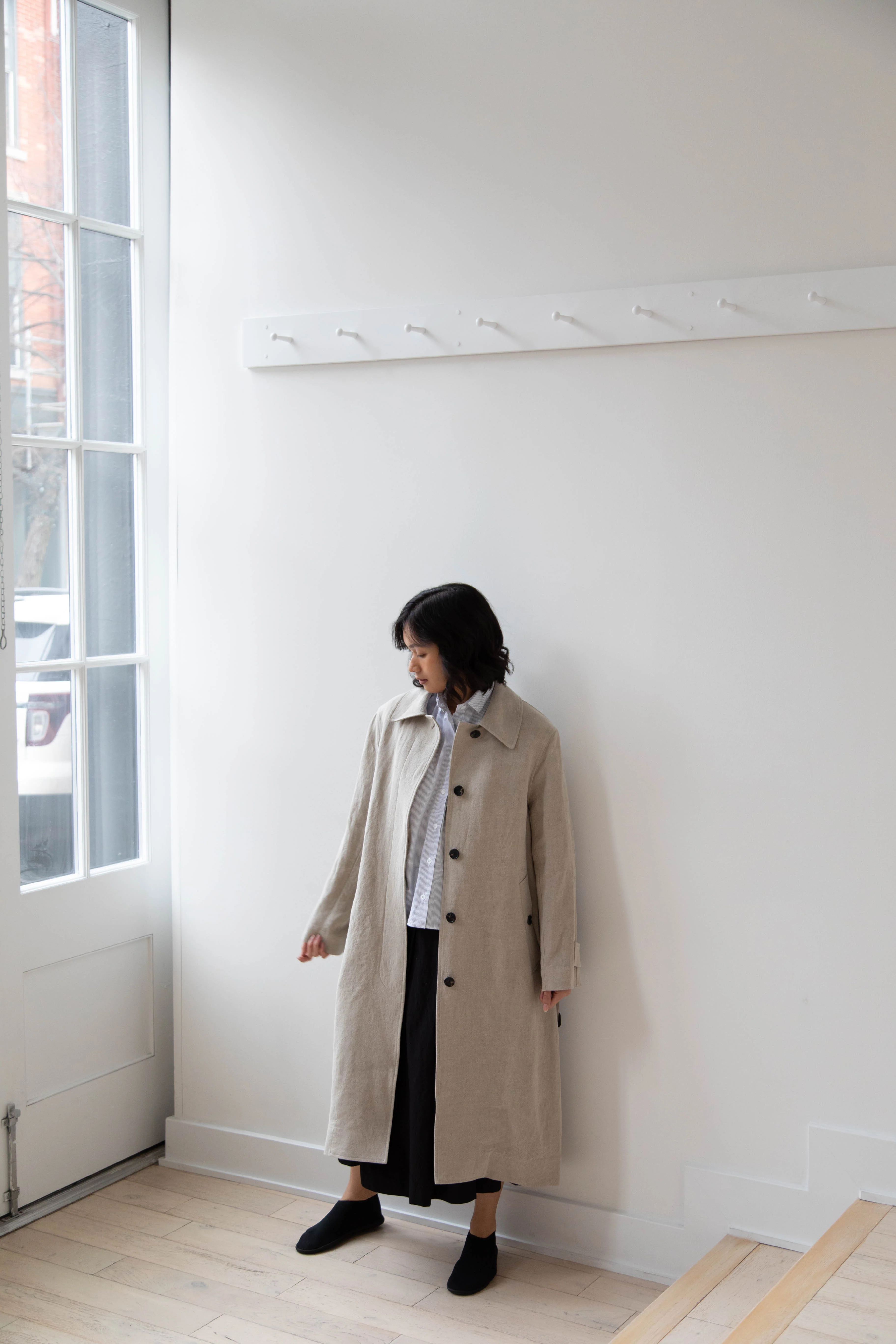 Margaret Howell | Fly Front Mac in Natural Linen - Image 29