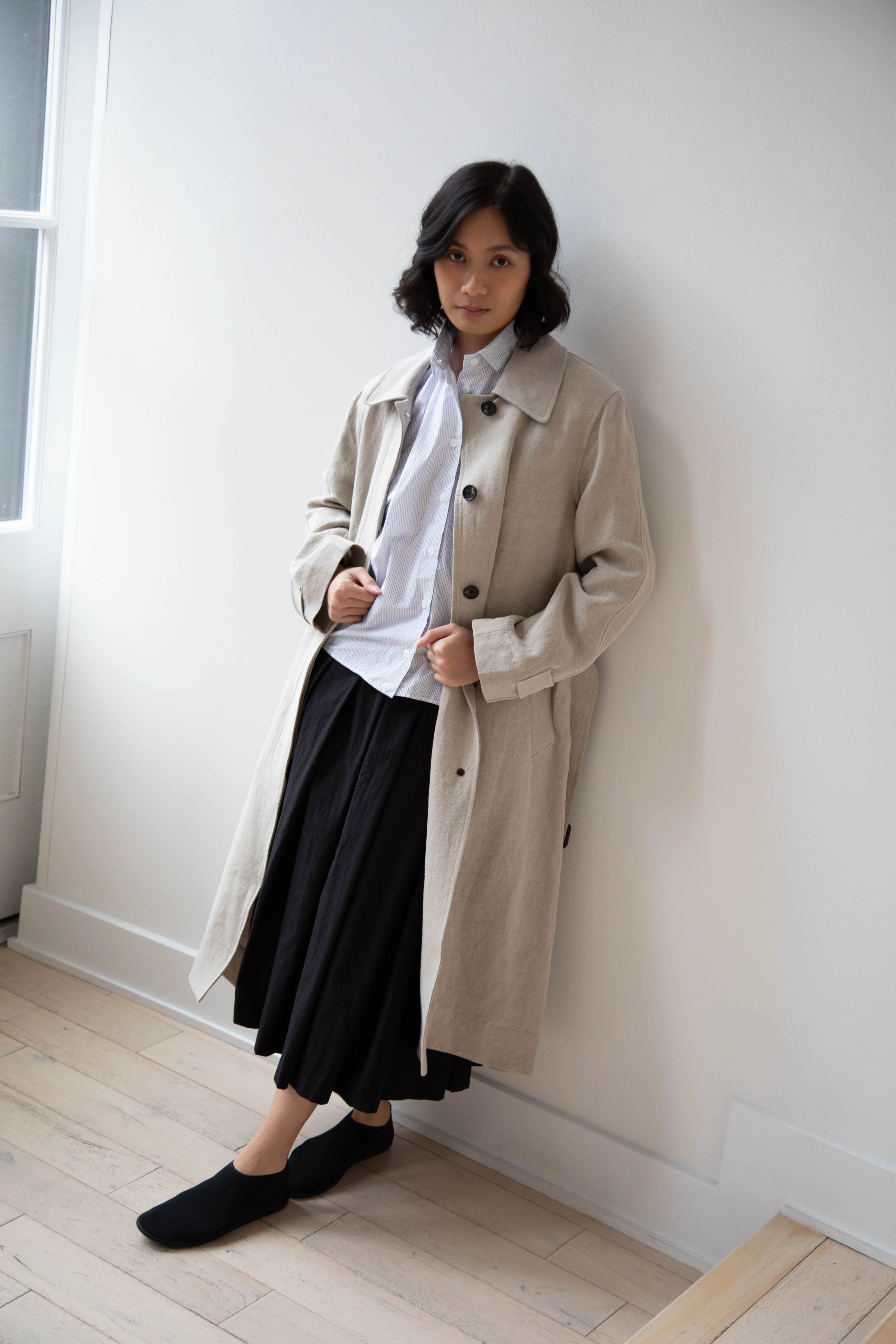 Margaret Howell | Fly Front Mac in Natural Linen - Image 31