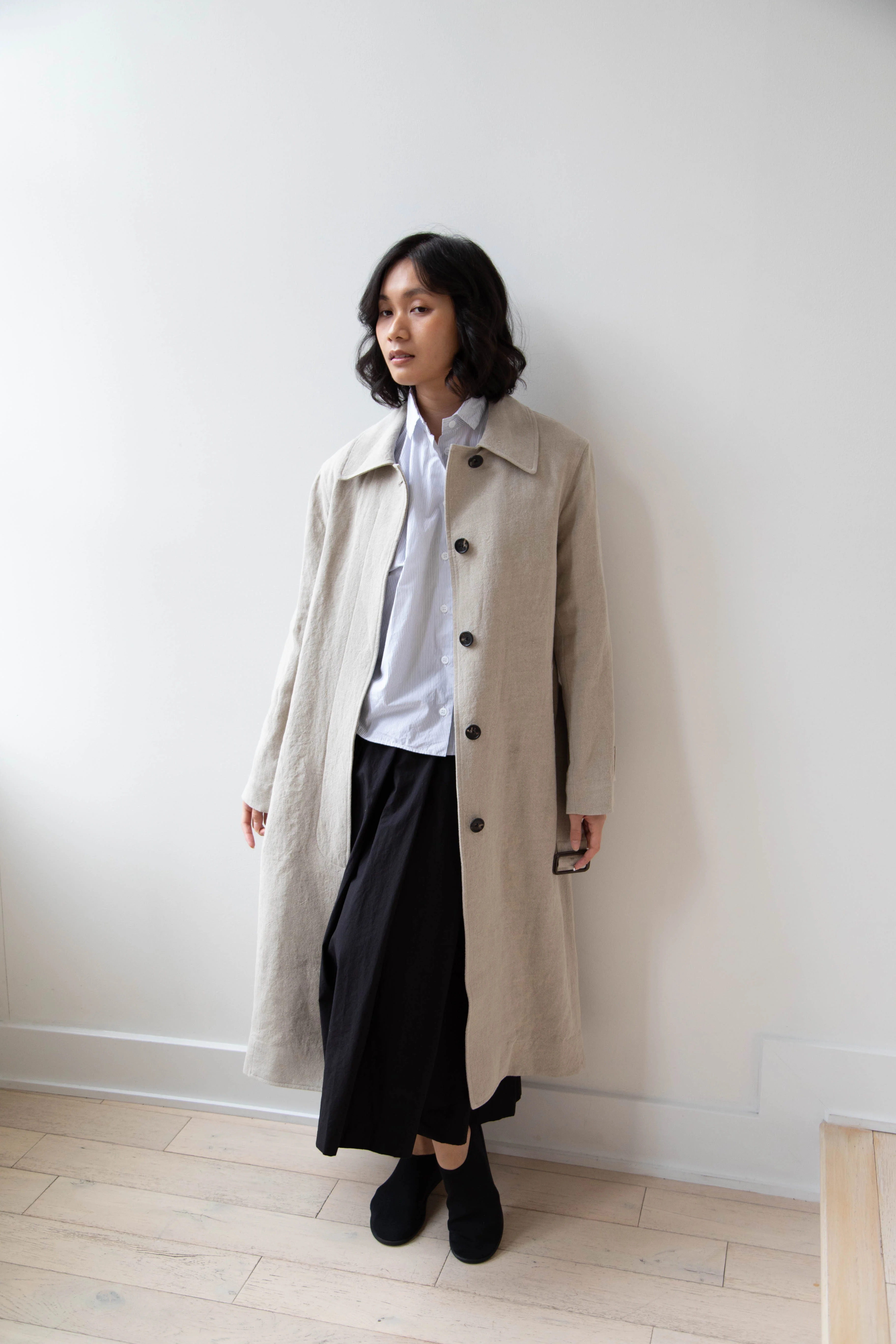 Margaret Howell | Fly Front Mac in Natural Linen - Image 33