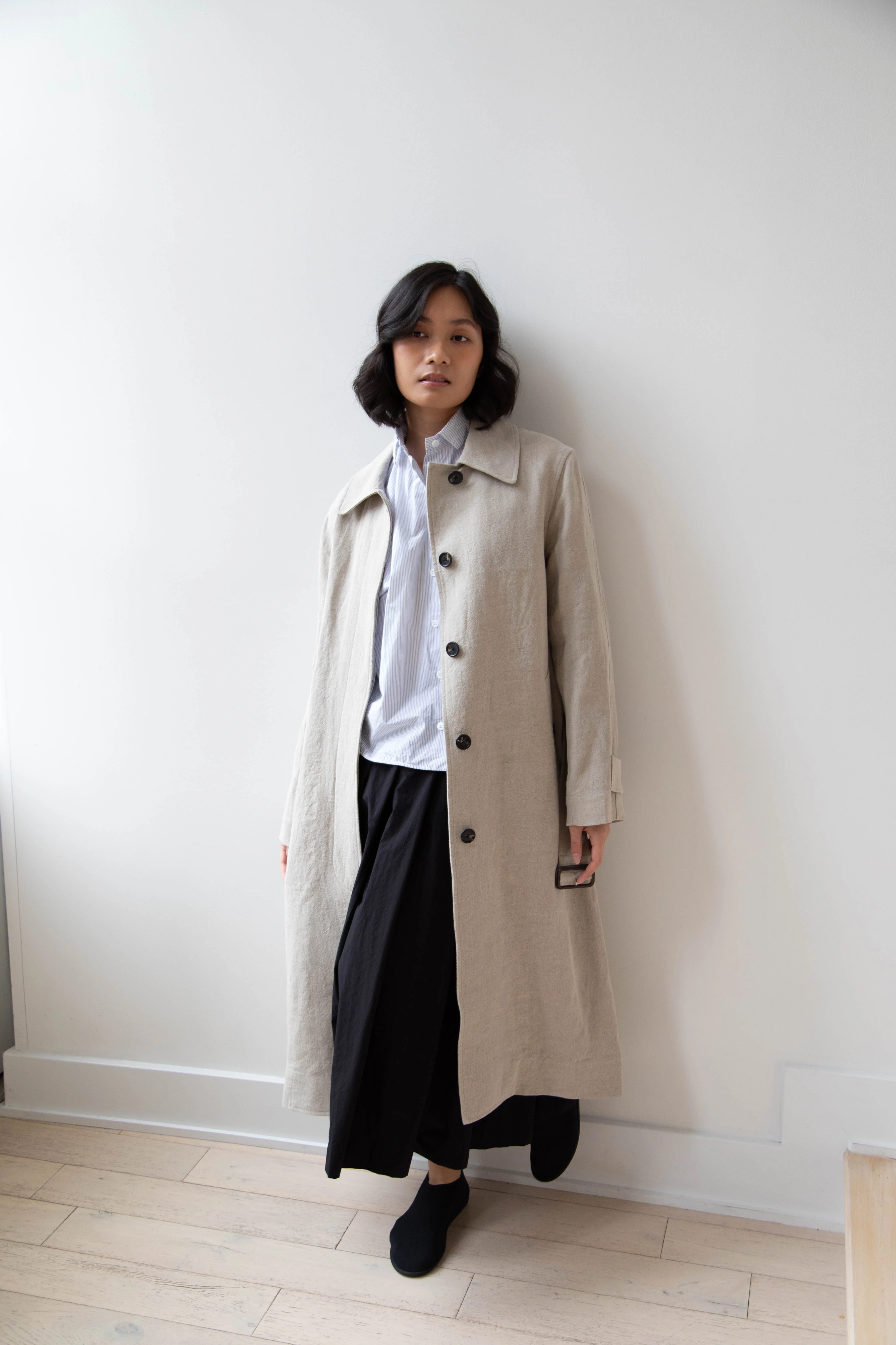 Margaret Howell | Fly Front Mac in Natural Linen - Image 34