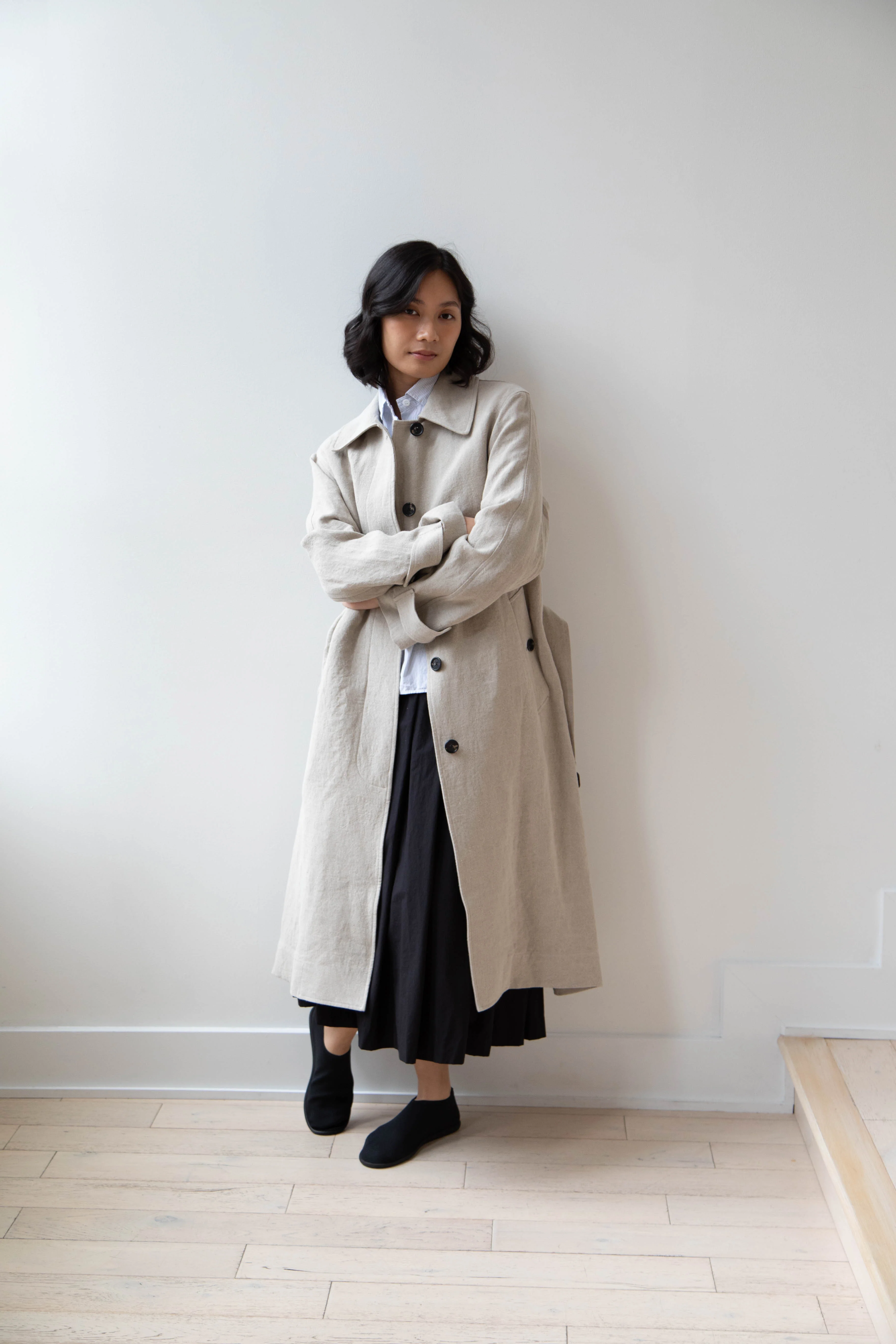 Margaret Howell | Fly Front Mac in Natural Linen - Image 36