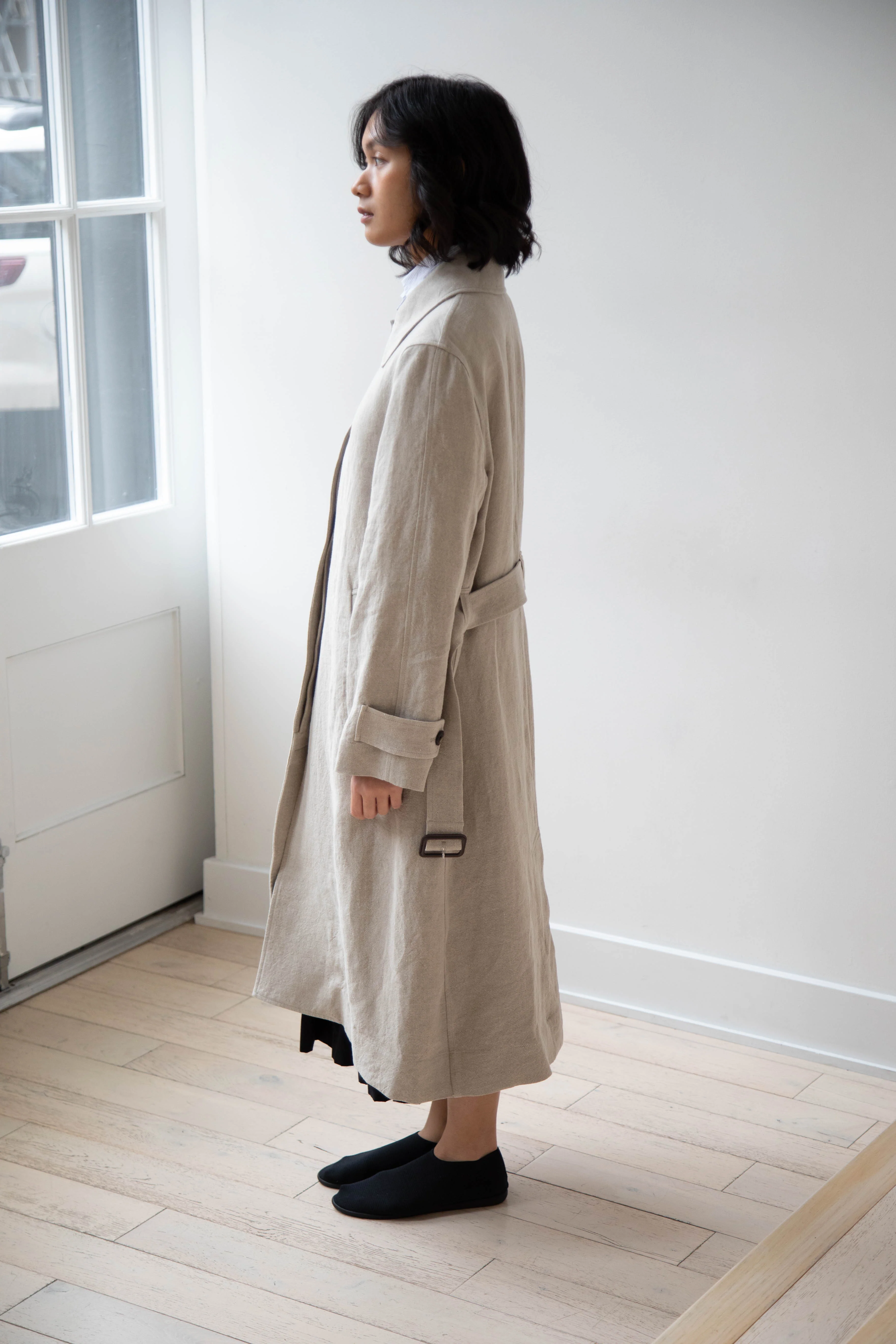 Margaret Howell | Fly Front Mac in Natural Linen - Image 43
