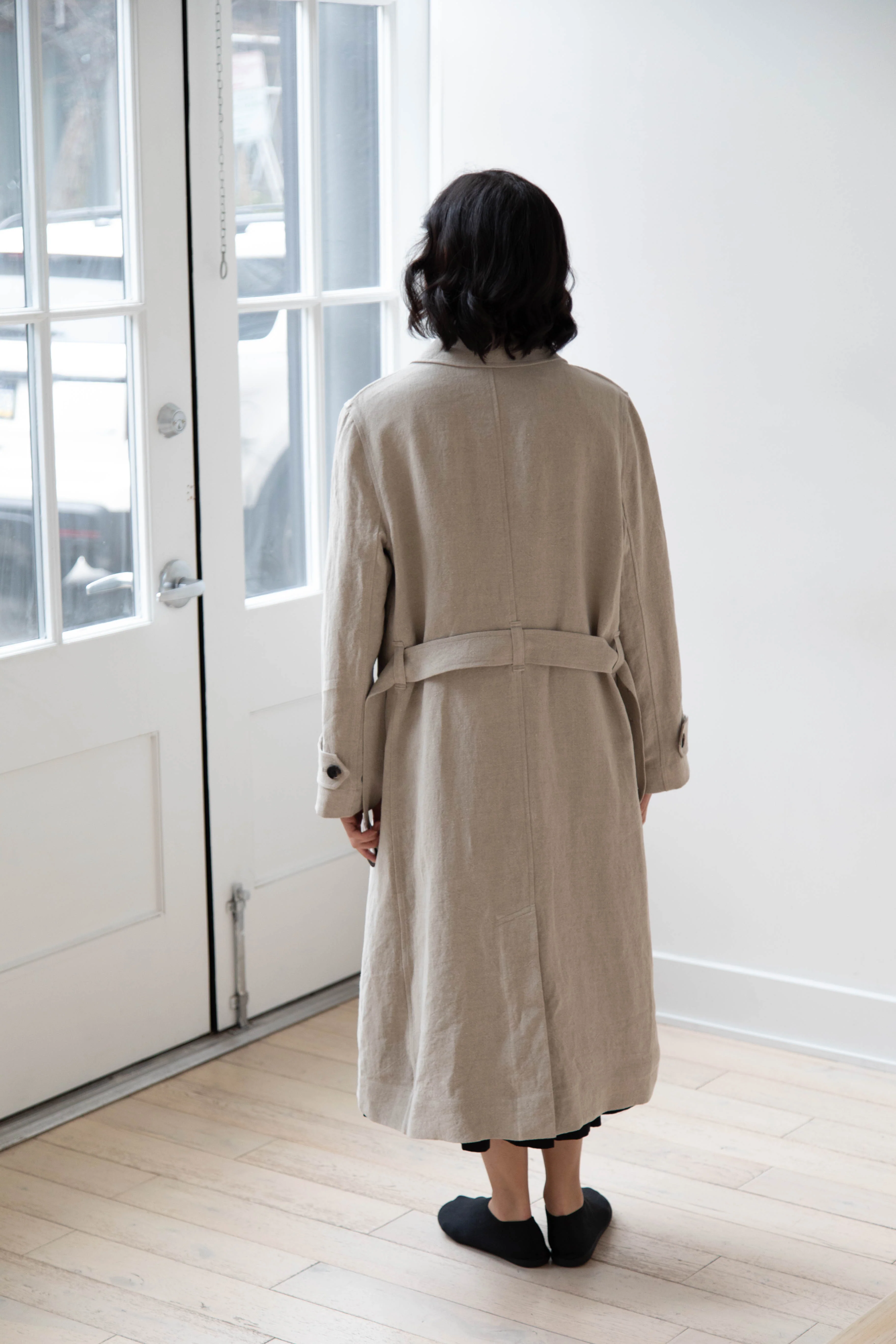 Margaret Howell | Fly Front Mac in Natural Linen - Image 44
