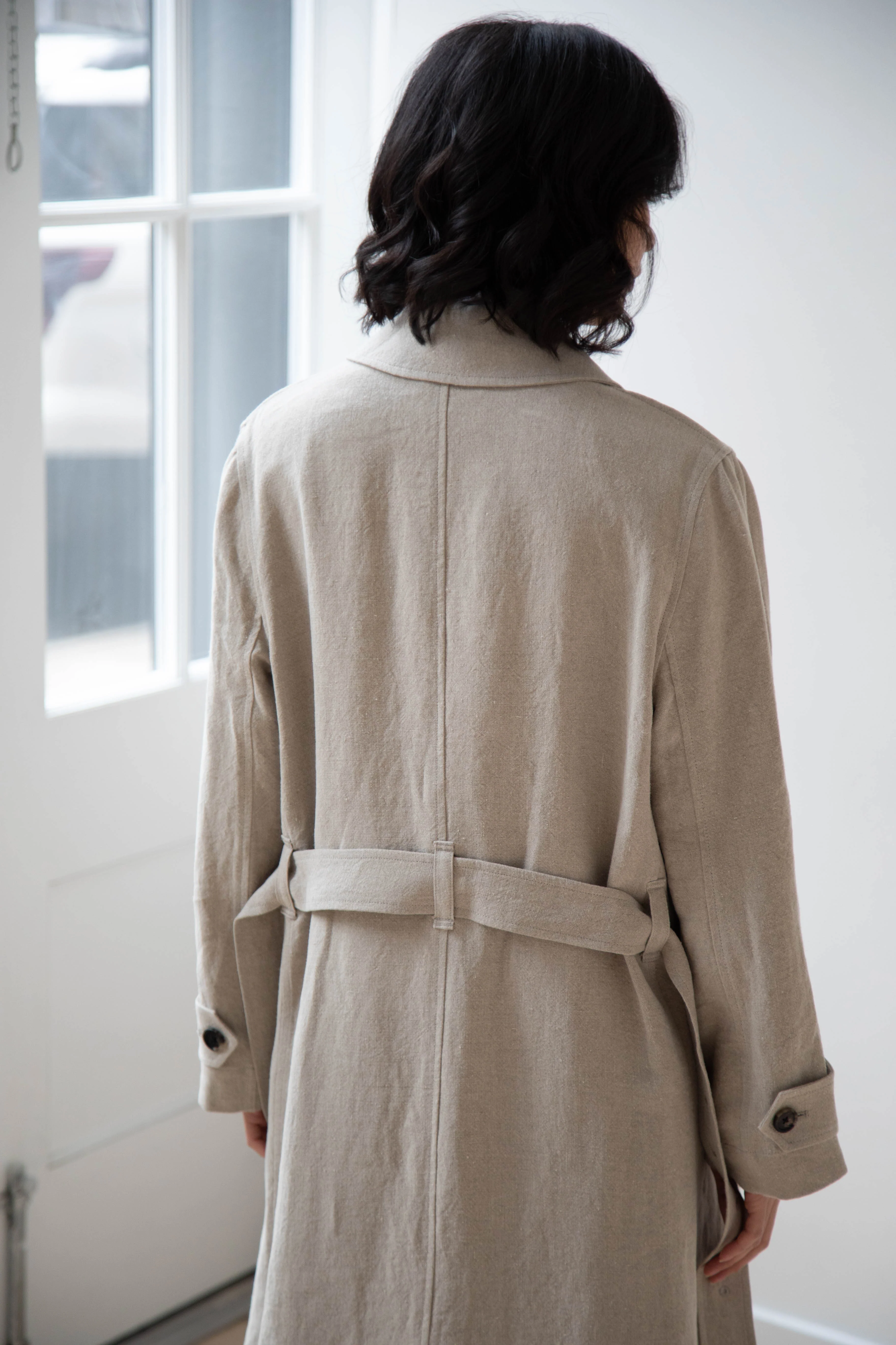Margaret Howell | Fly Front Mac in Natural Linen - Image 45