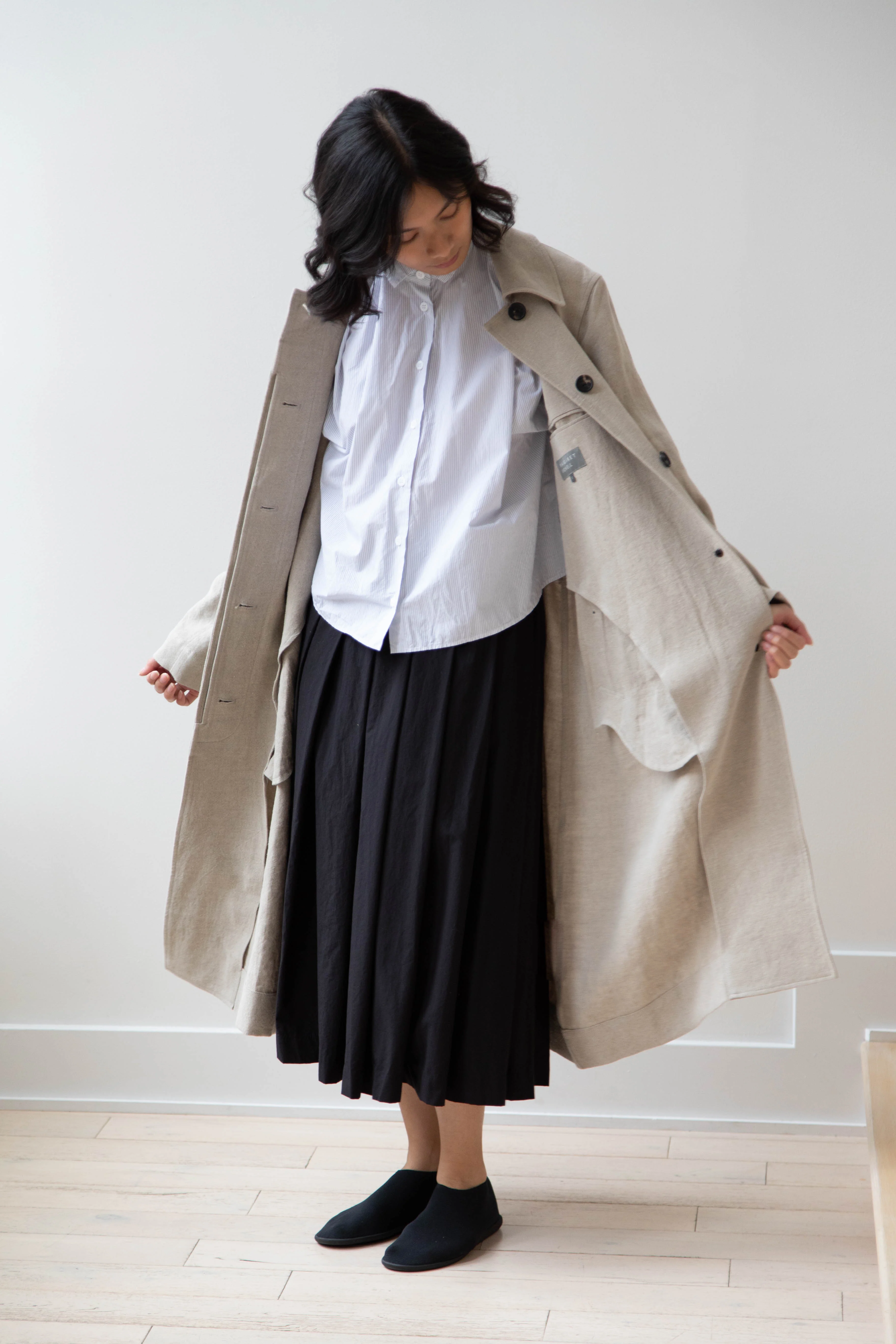 Margaret Howell | Fly Front Mac in Natural Linen - Image 5