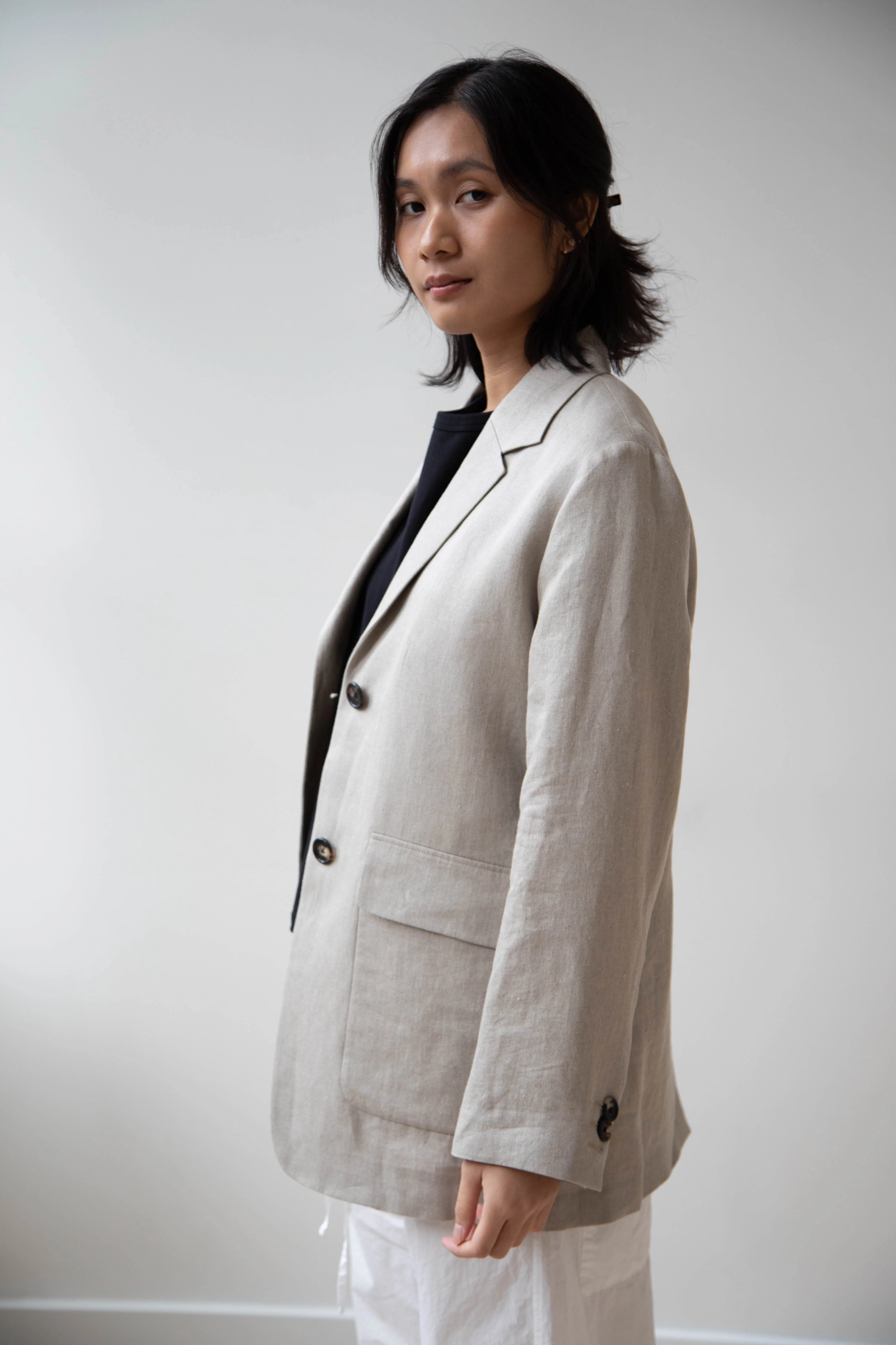 Margaret Howell | Patch Pocket Blazer in Natural - Image 22