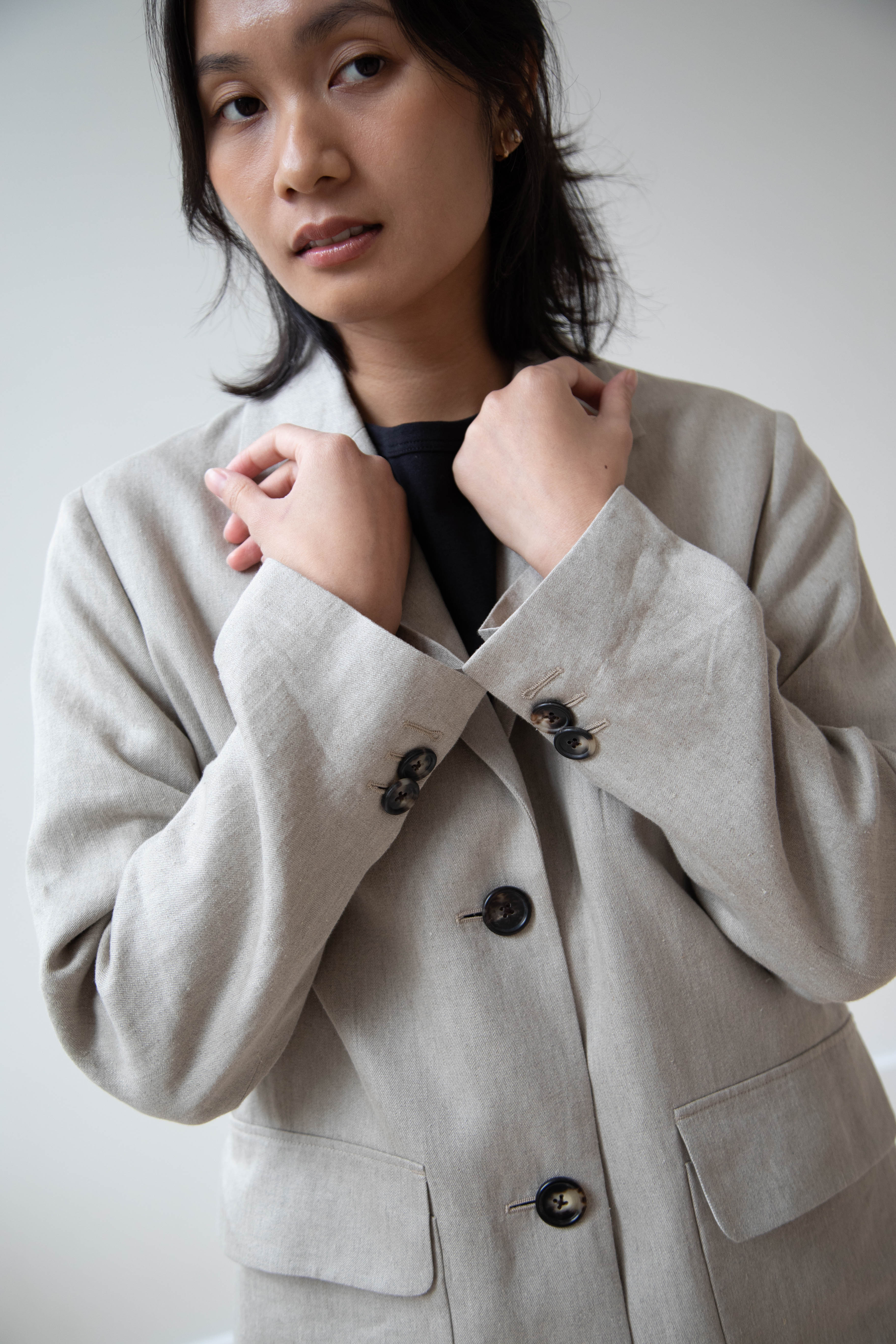 Margaret Howell | Patch Pocket Blazer in Natural - Image 7