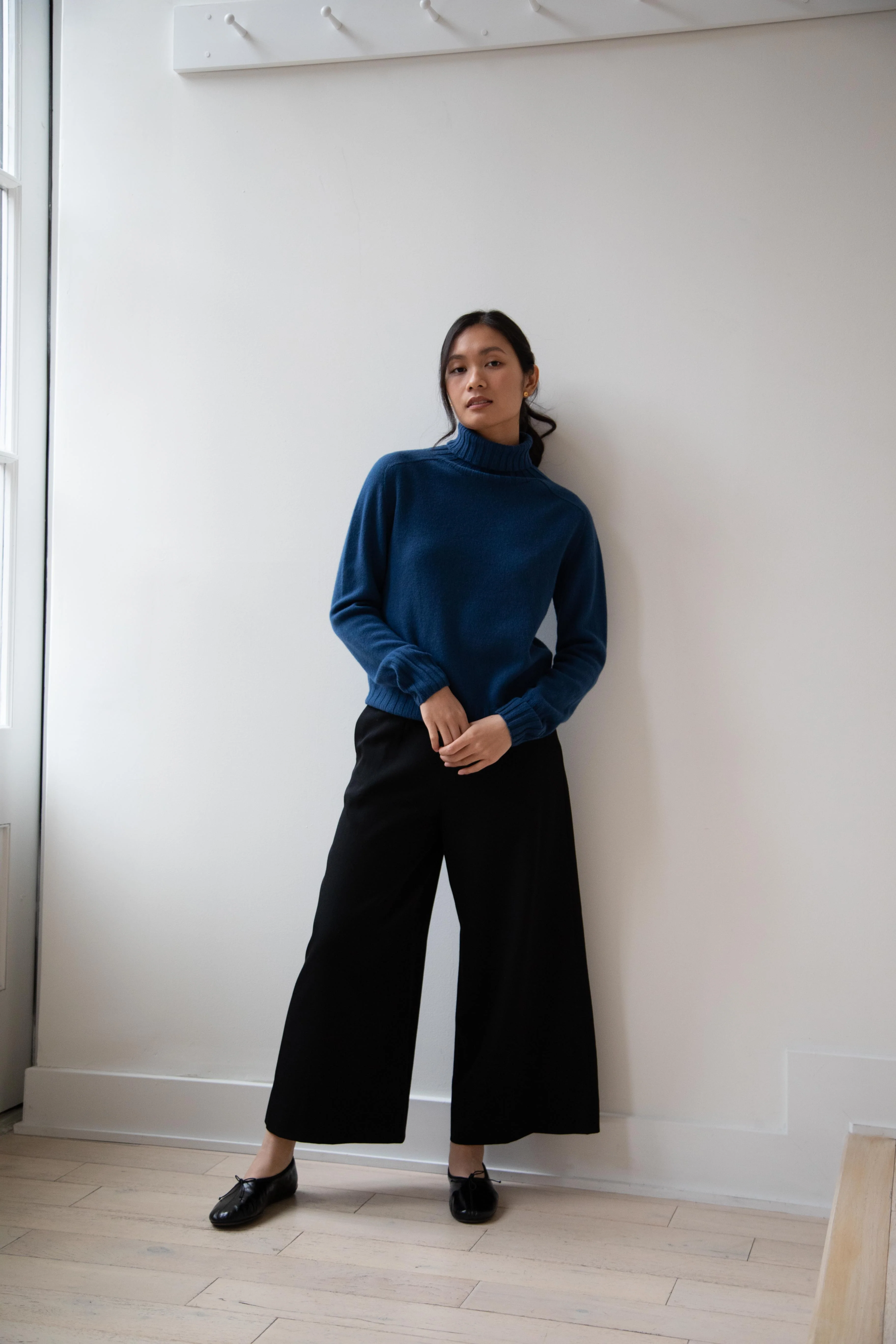 Margaret Howell | Wide Roll Neck Sweater in Steel Blue - Image 14