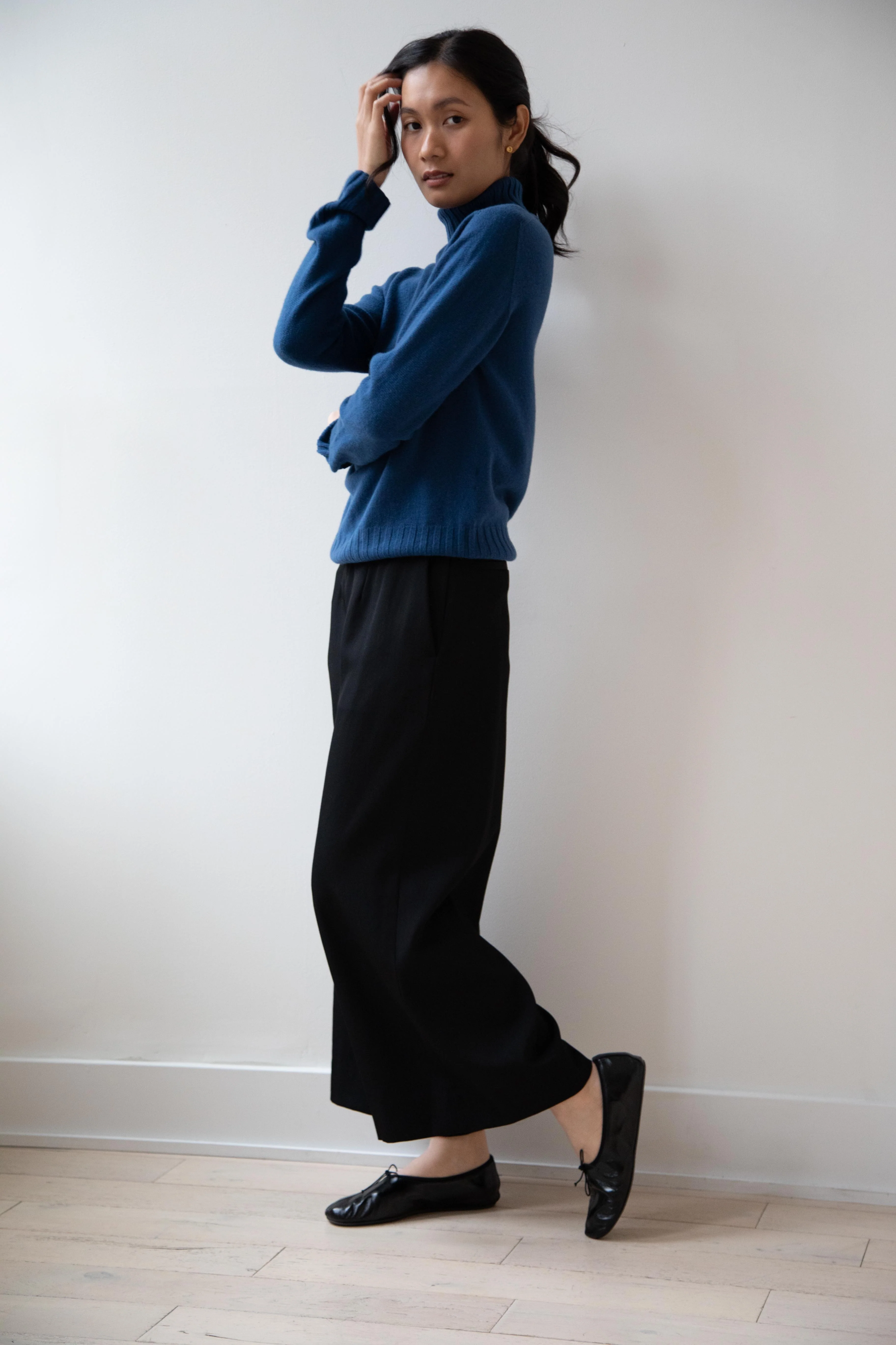 Margaret Howell | Wide Roll Neck Sweater in Steel Blue - Image 16