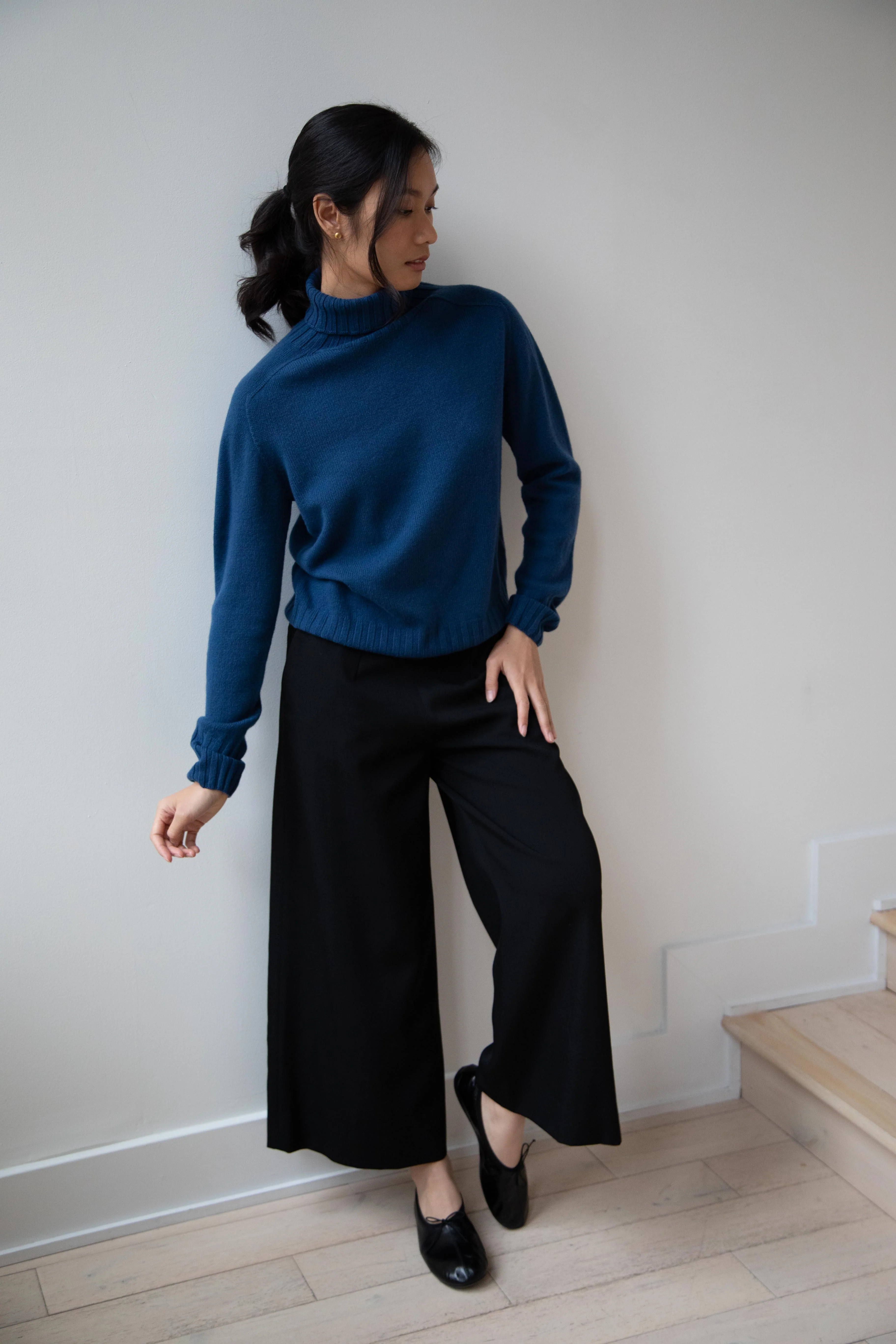 Margaret Howell | Wide Roll Neck Sweater in Steel Blue - Image 18