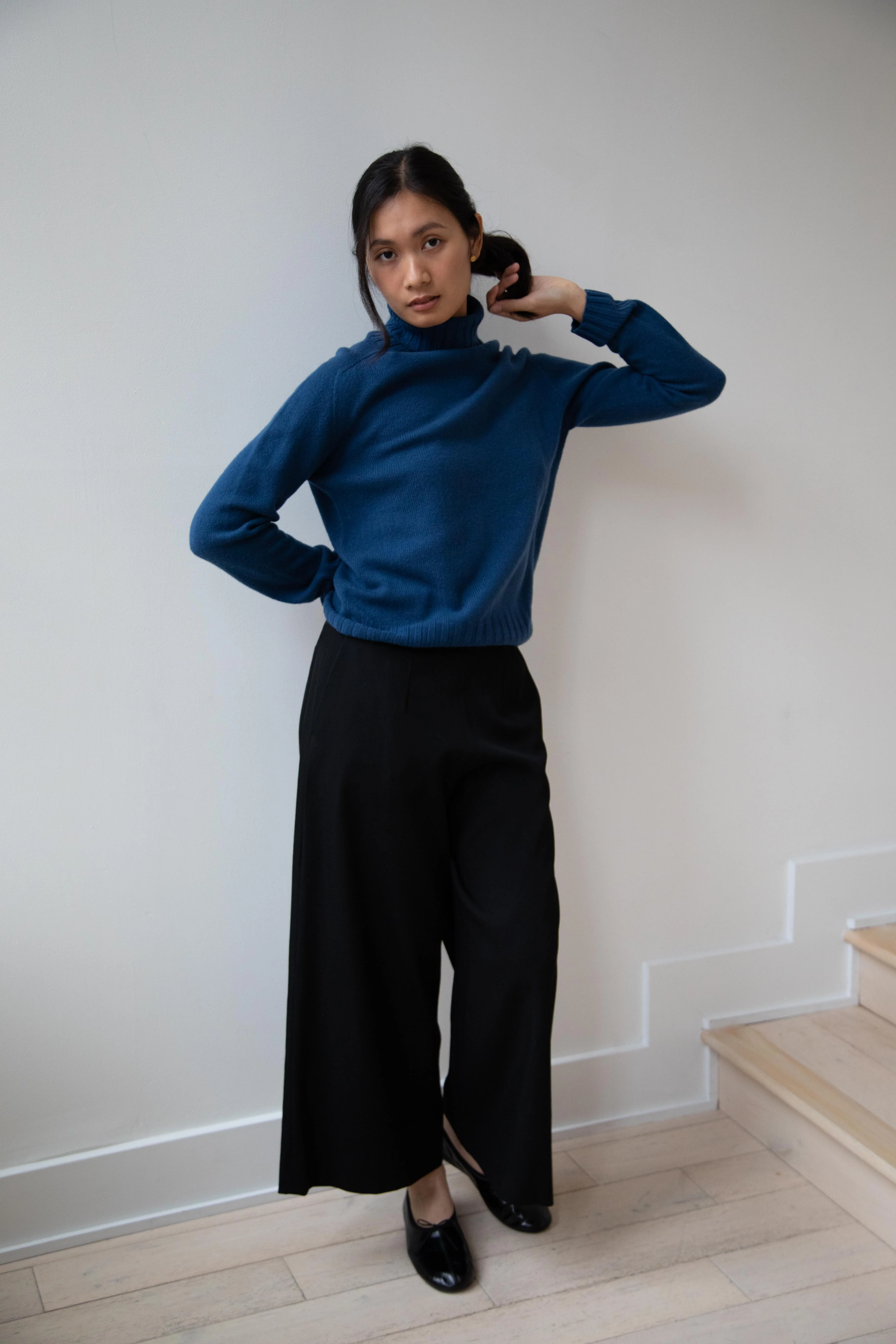 Margaret Howell | Wide Roll Neck Sweater in Steel Blue - Image 19