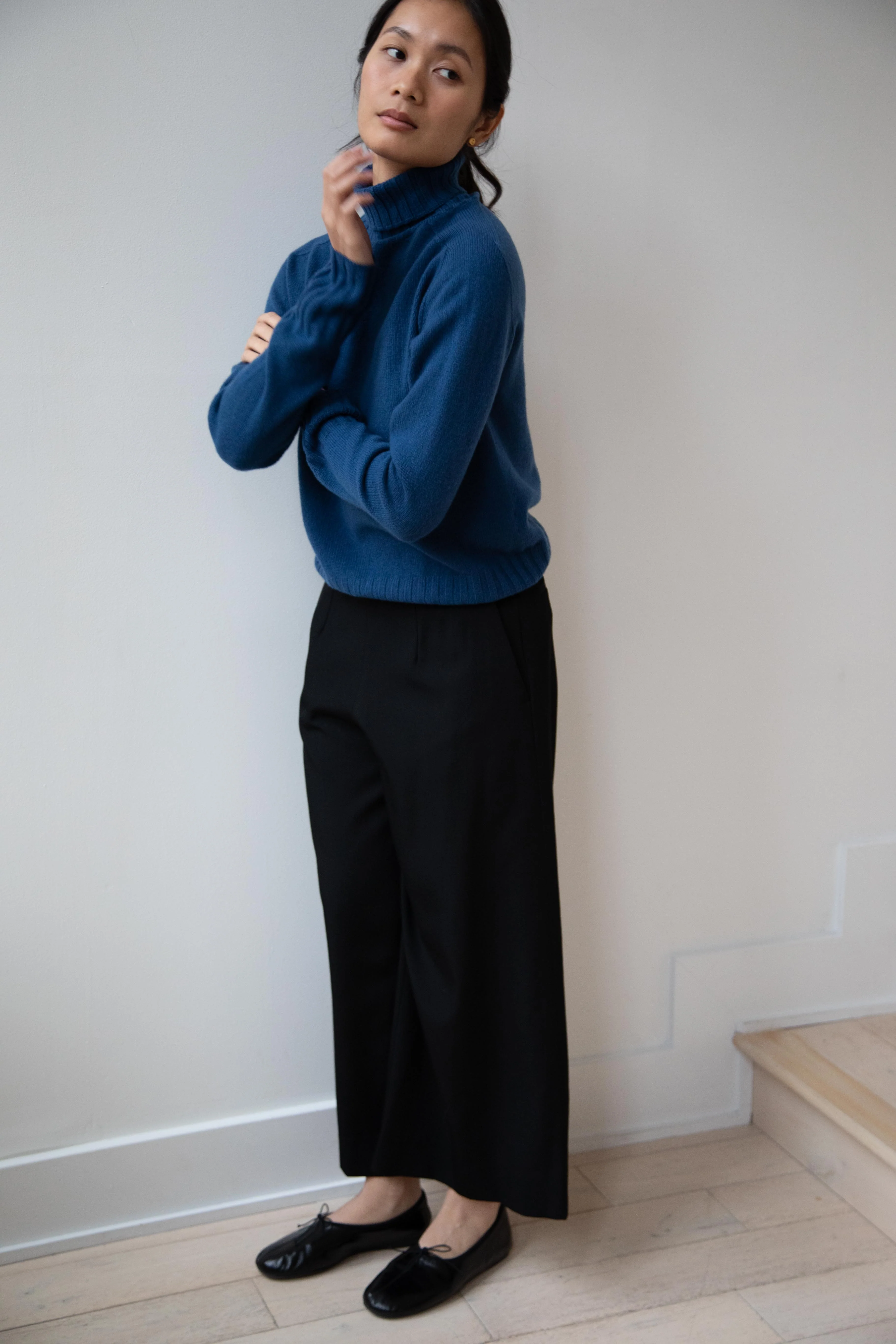 Margaret Howell | Wide Roll Neck Sweater in Steel Blue - Image 20