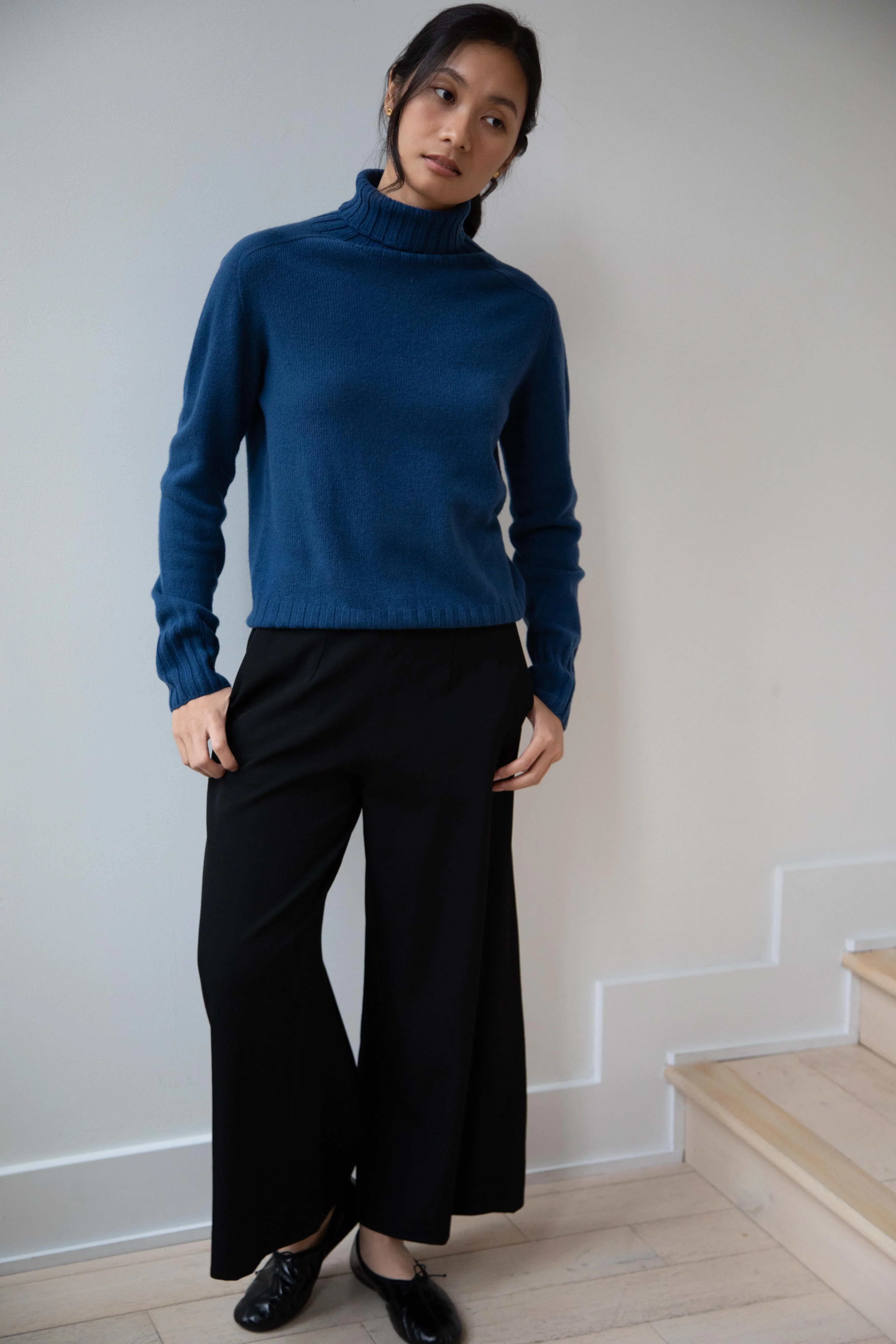 Margaret Howell | Wide Roll Neck Sweater in Steel Blue - Image 23