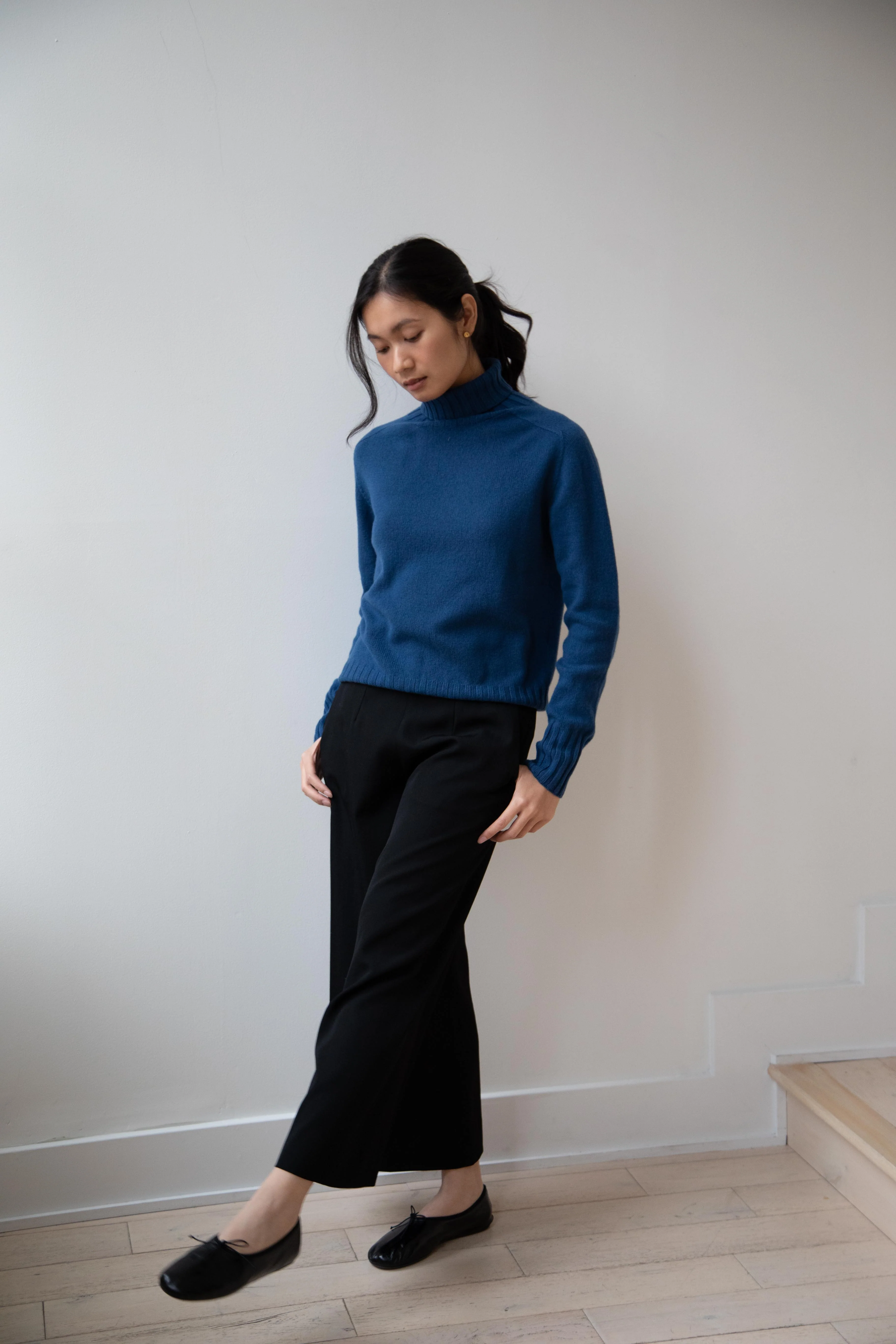 Margaret Howell | Wide Roll Neck Sweater in Steel Blue - Image 24