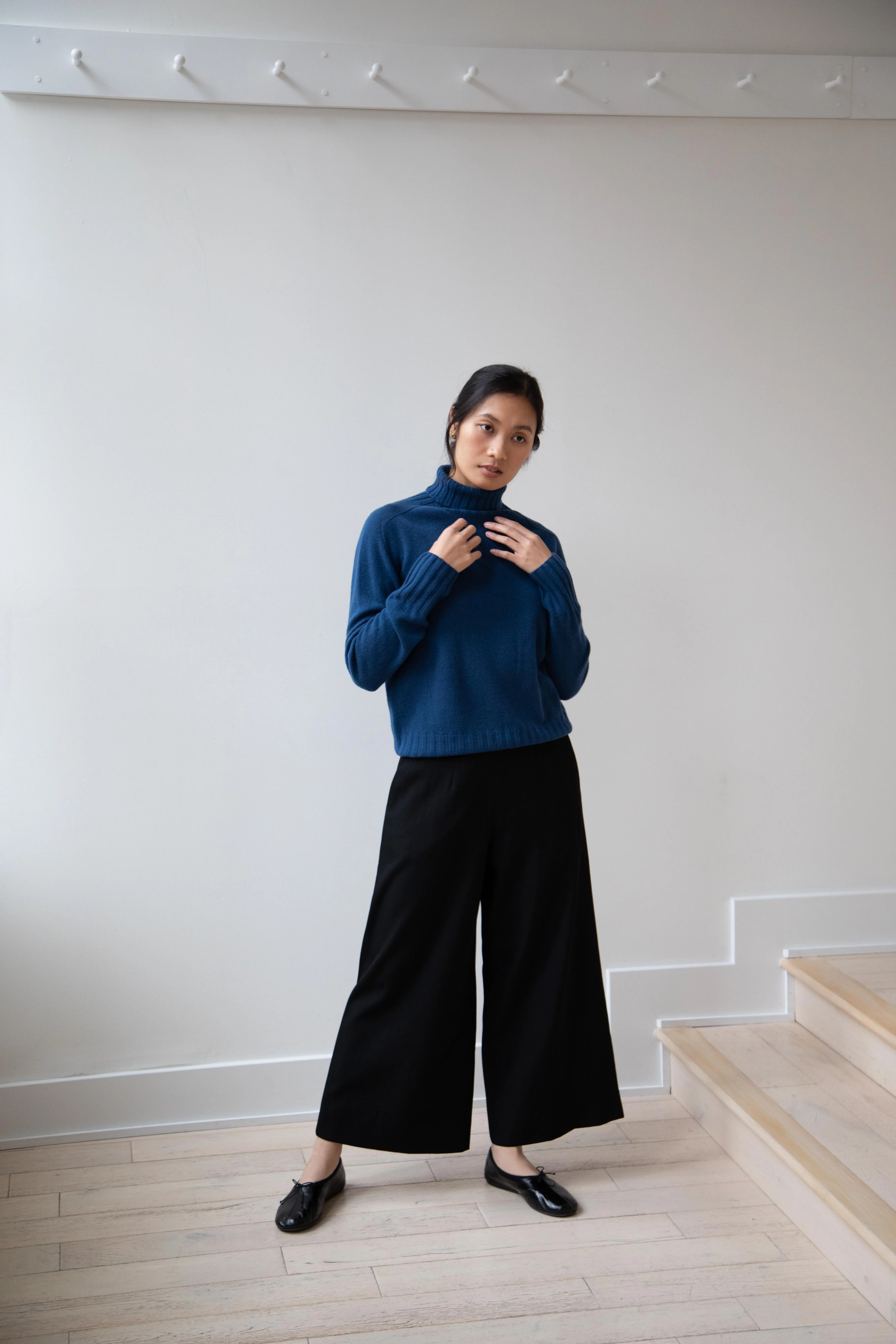 Margaret Howell | Wide Roll Neck Sweater in Steel Blue - Image 27