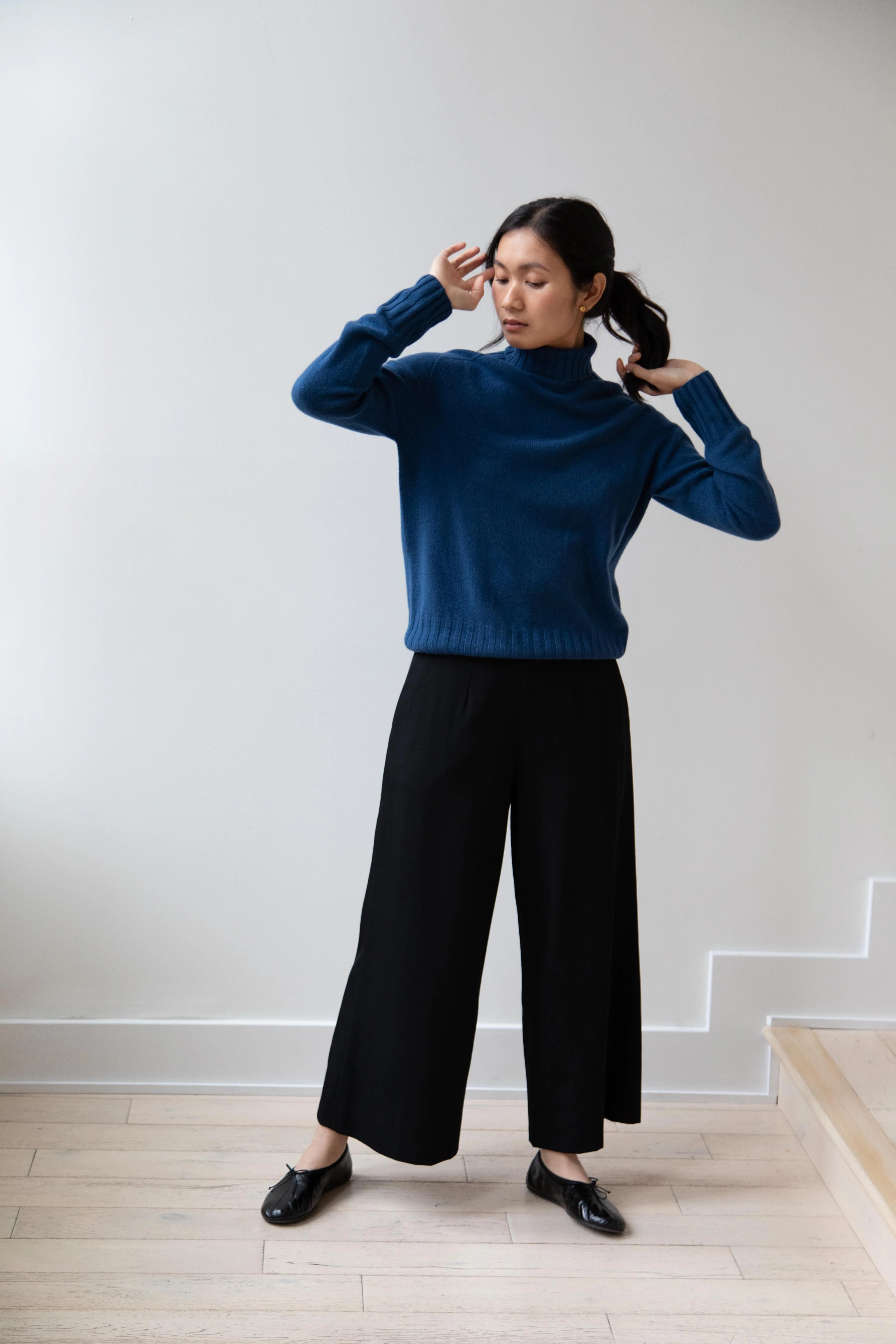 Margaret Howell | Wide Roll Neck Sweater in Steel Blue - Image 28