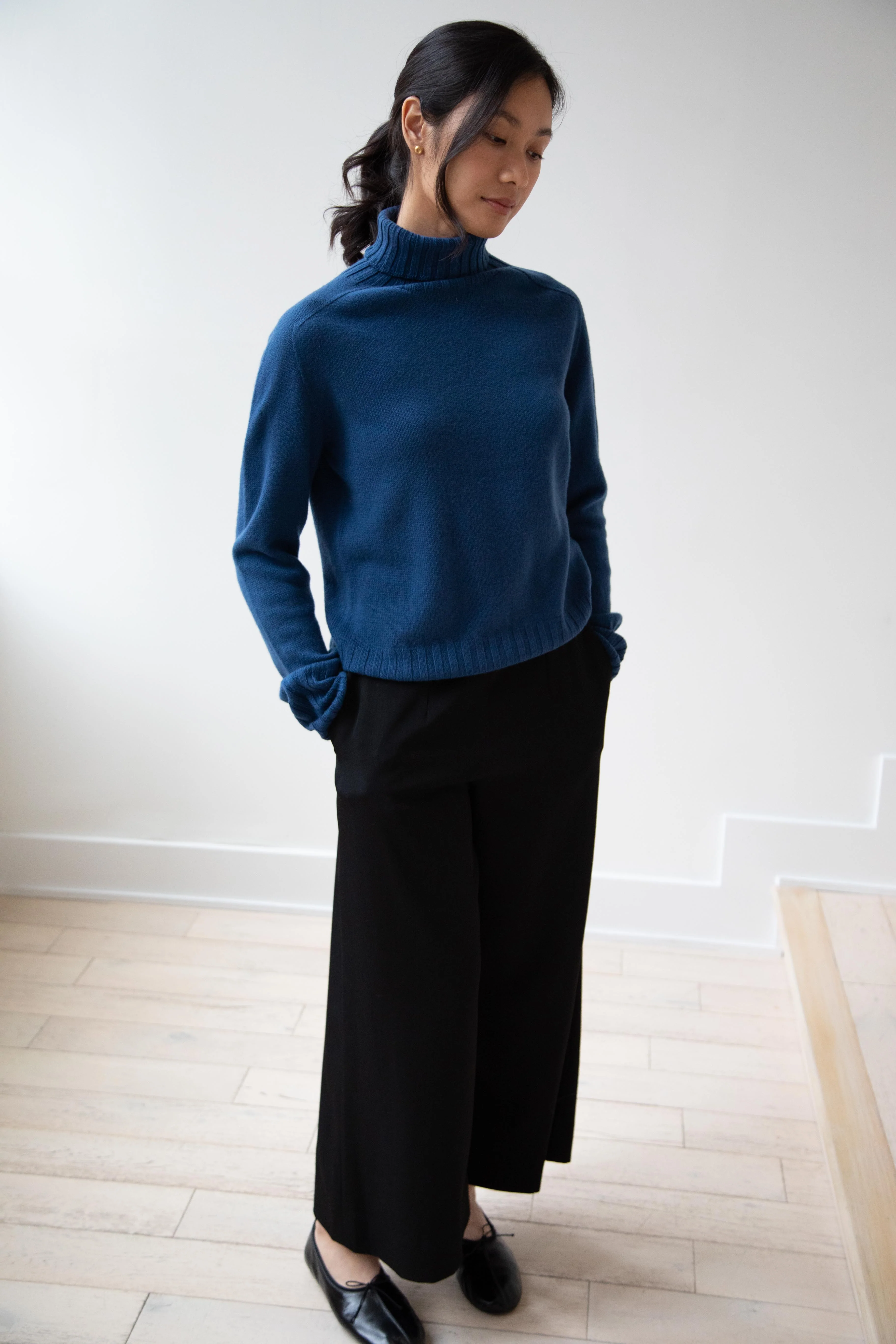 Margaret Howell | Wide Roll Neck Sweater in Steel Blue - Image 6