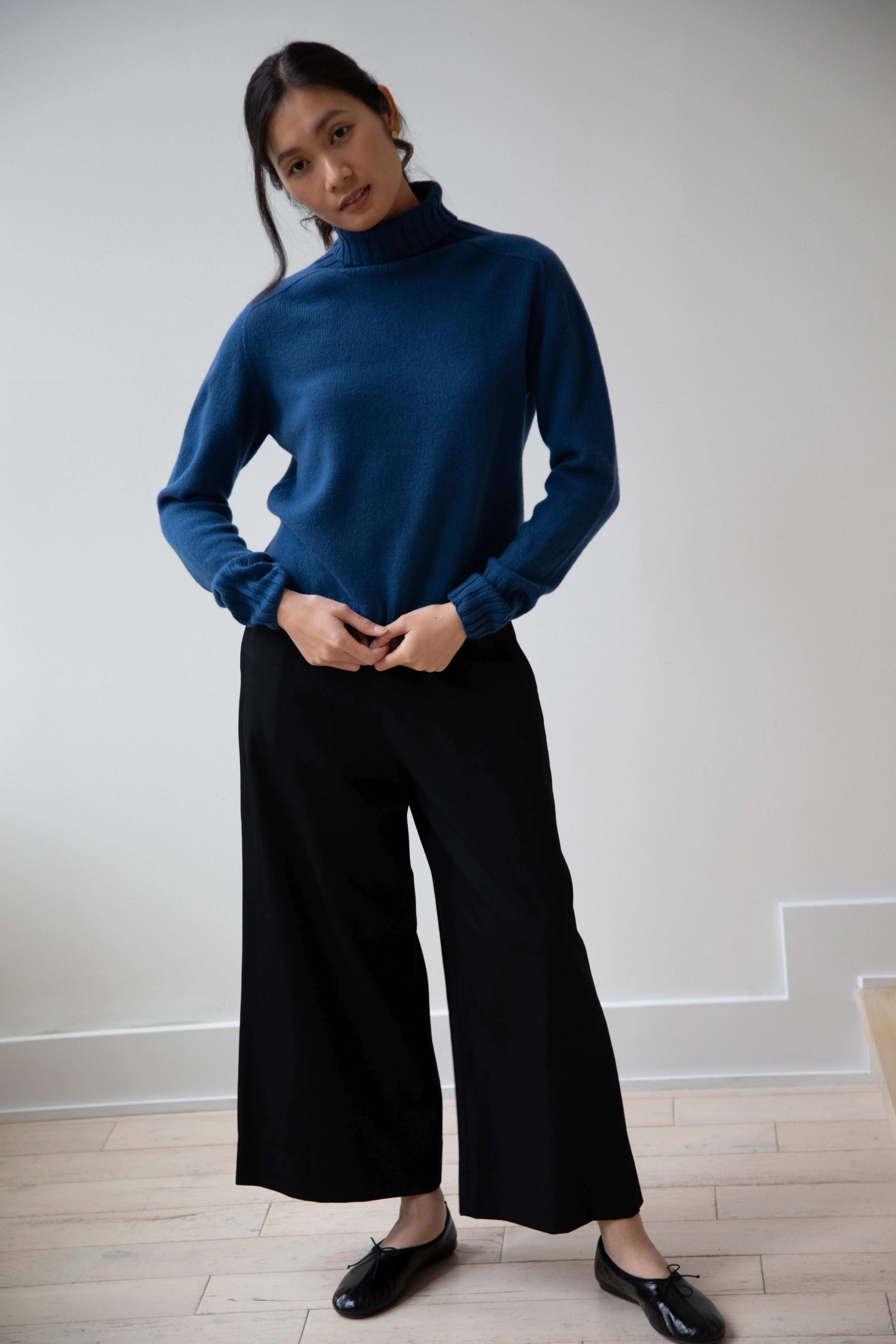 Margaret Howell | Wide Roll Neck Sweater in Steel Blue - Image 8