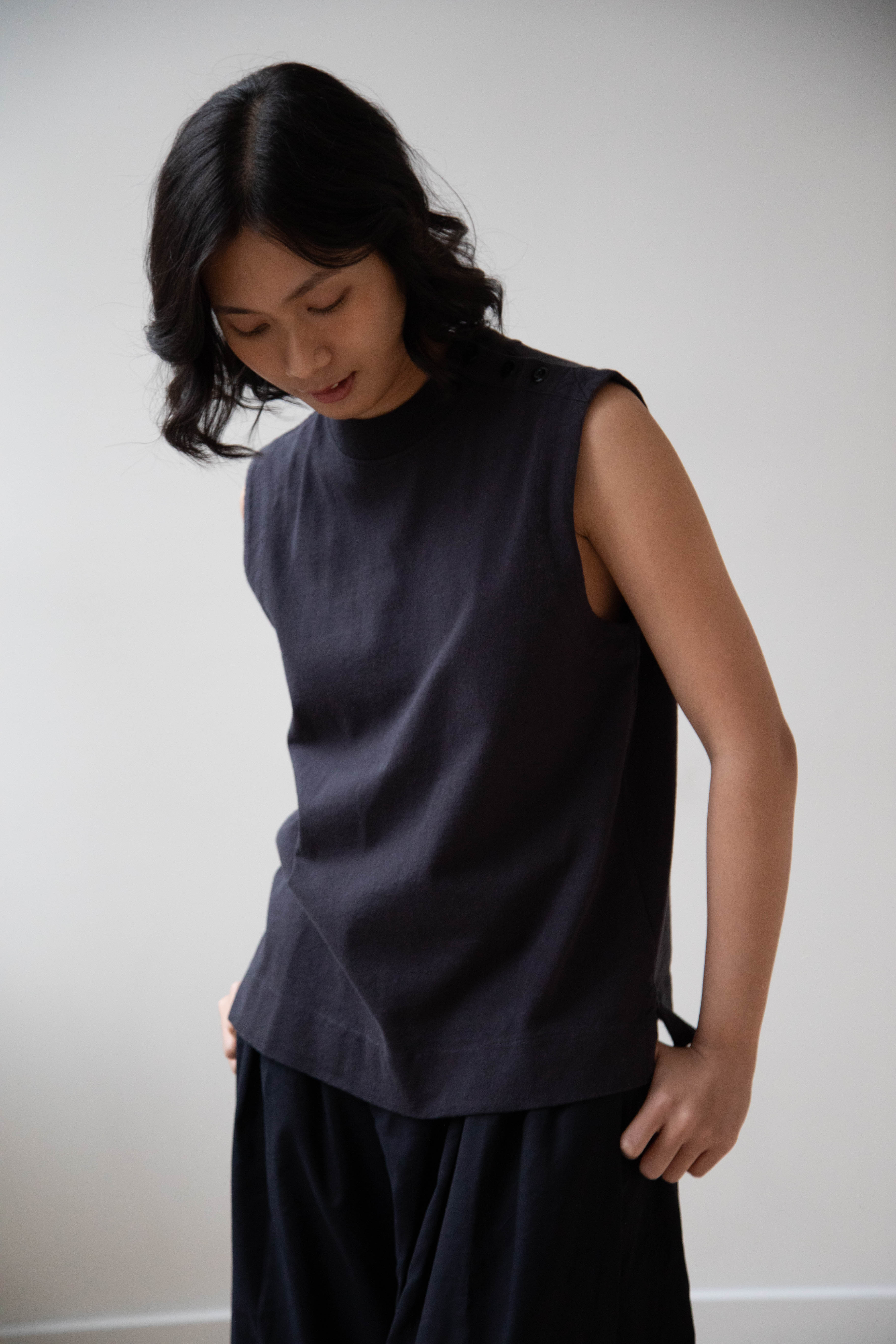 MHL | Button Shoulder Tank in Ink - Image 13