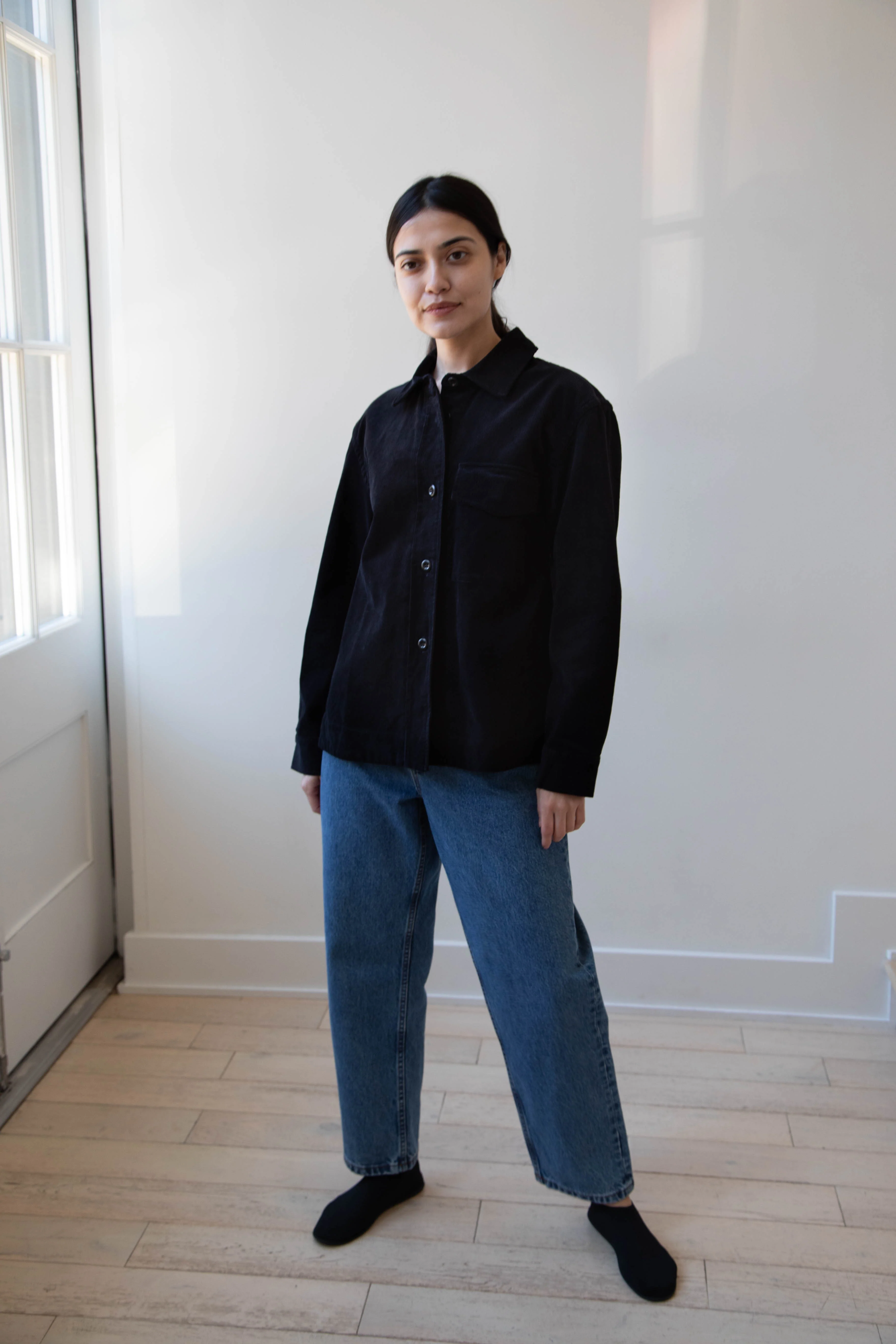 MHL | Single Pocket Overshirt in Black Corduroy - Image 11