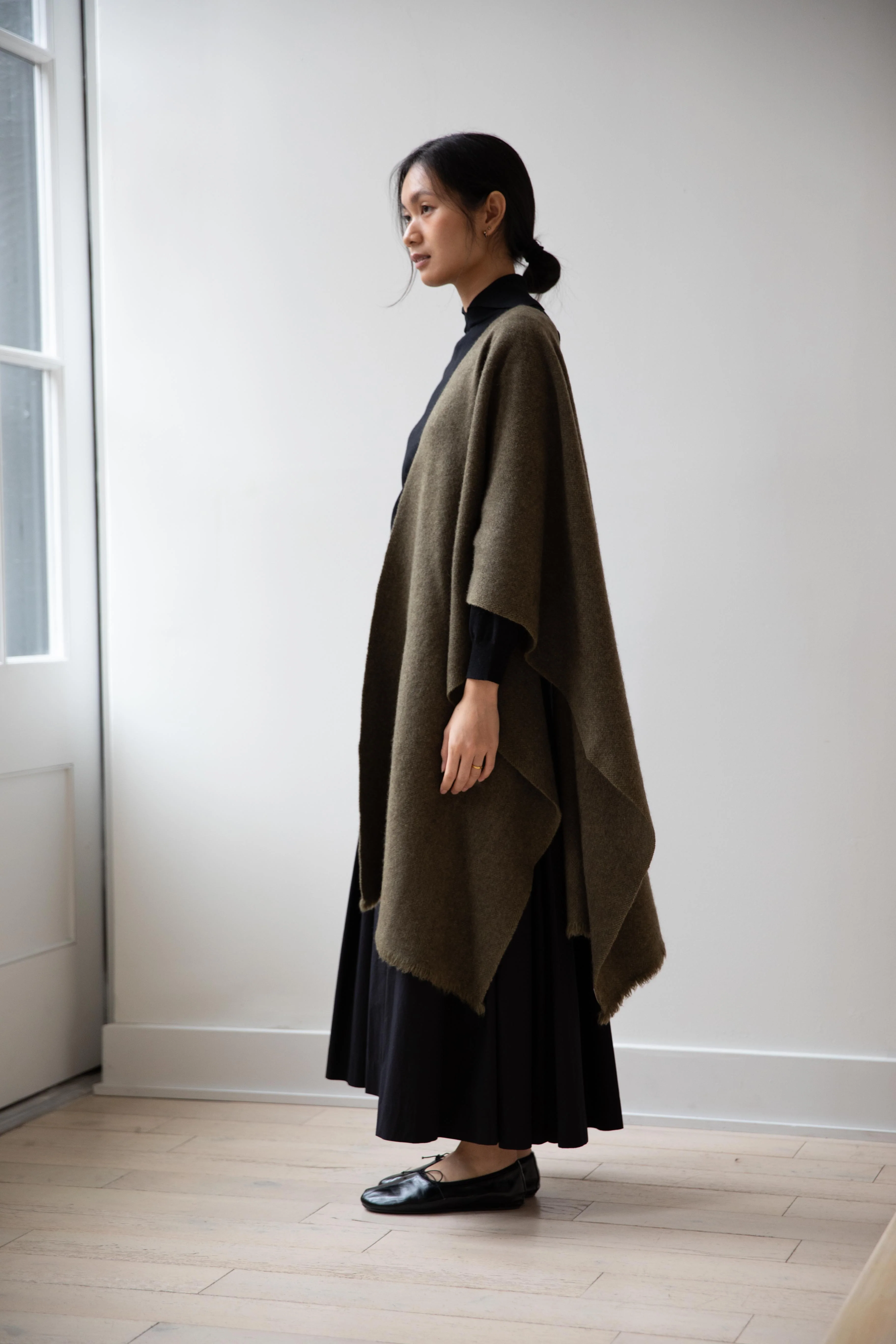 Norlha | Nomad Dense Boiled Herringbone Scarf in Olive - Image 5