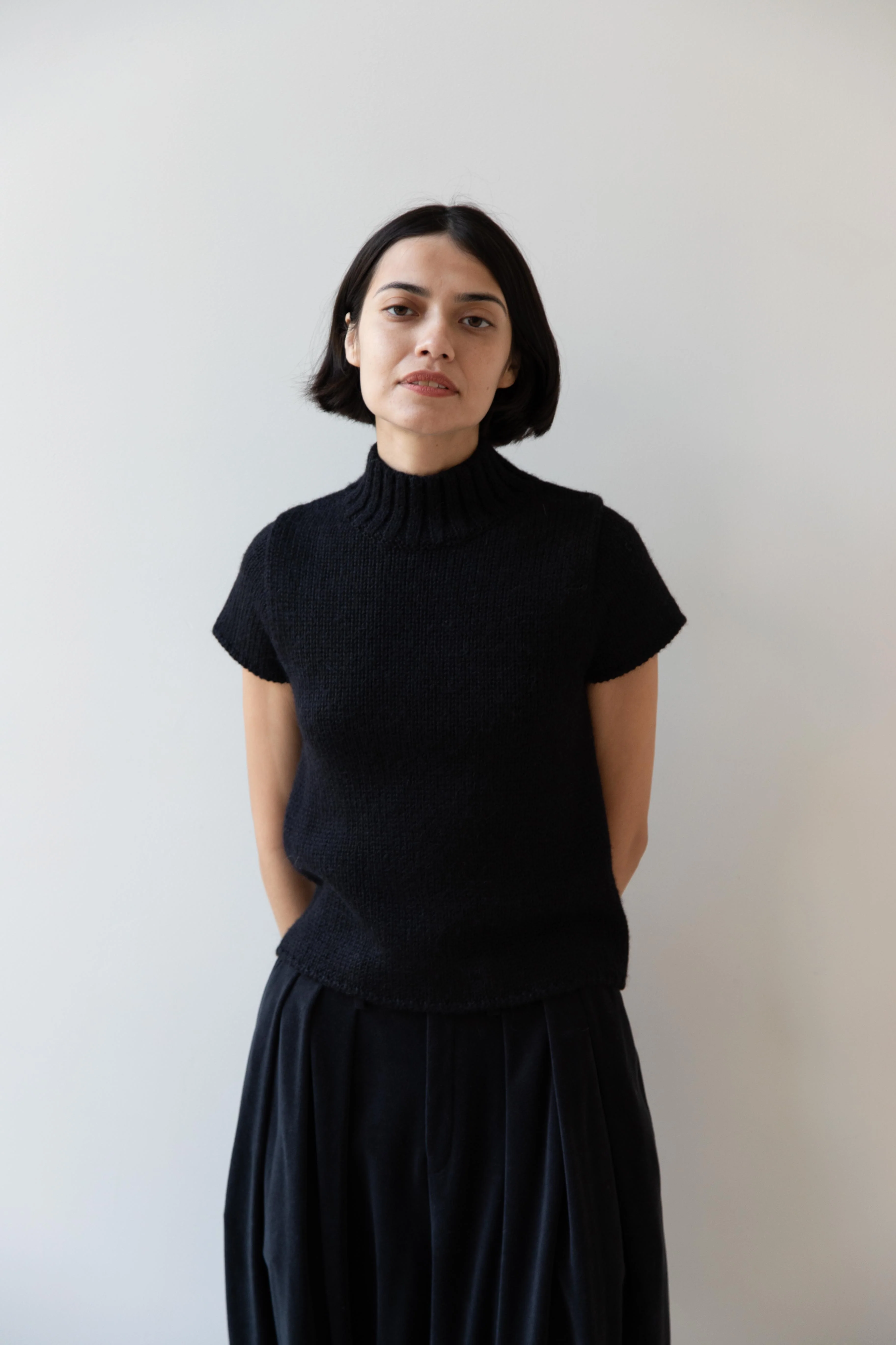 Nothing Written | Benico Half Neck Knit Shirt in Black - Image 11