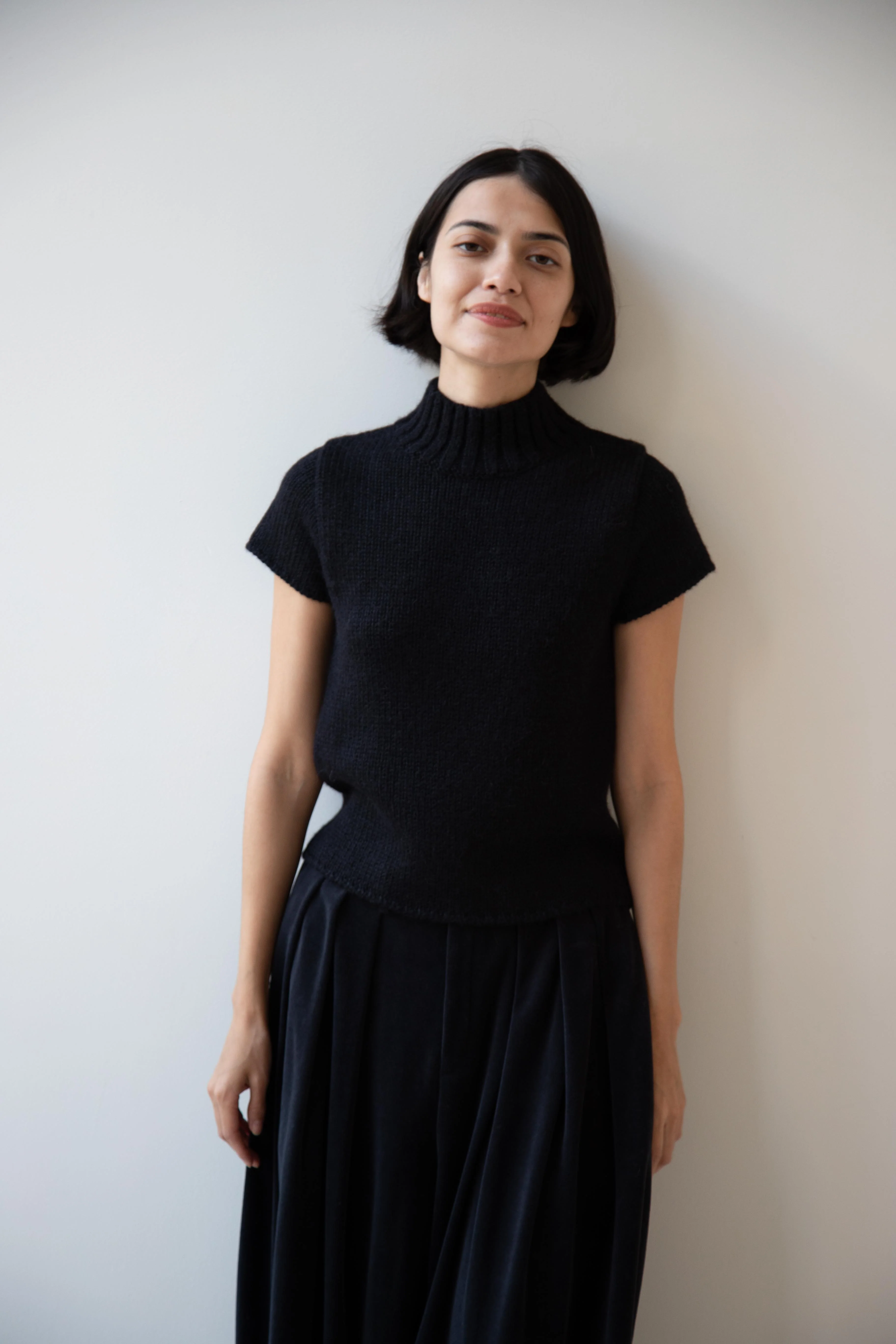 Nothing Written | Benico Half Neck Knit Shirt in Black - Image 13