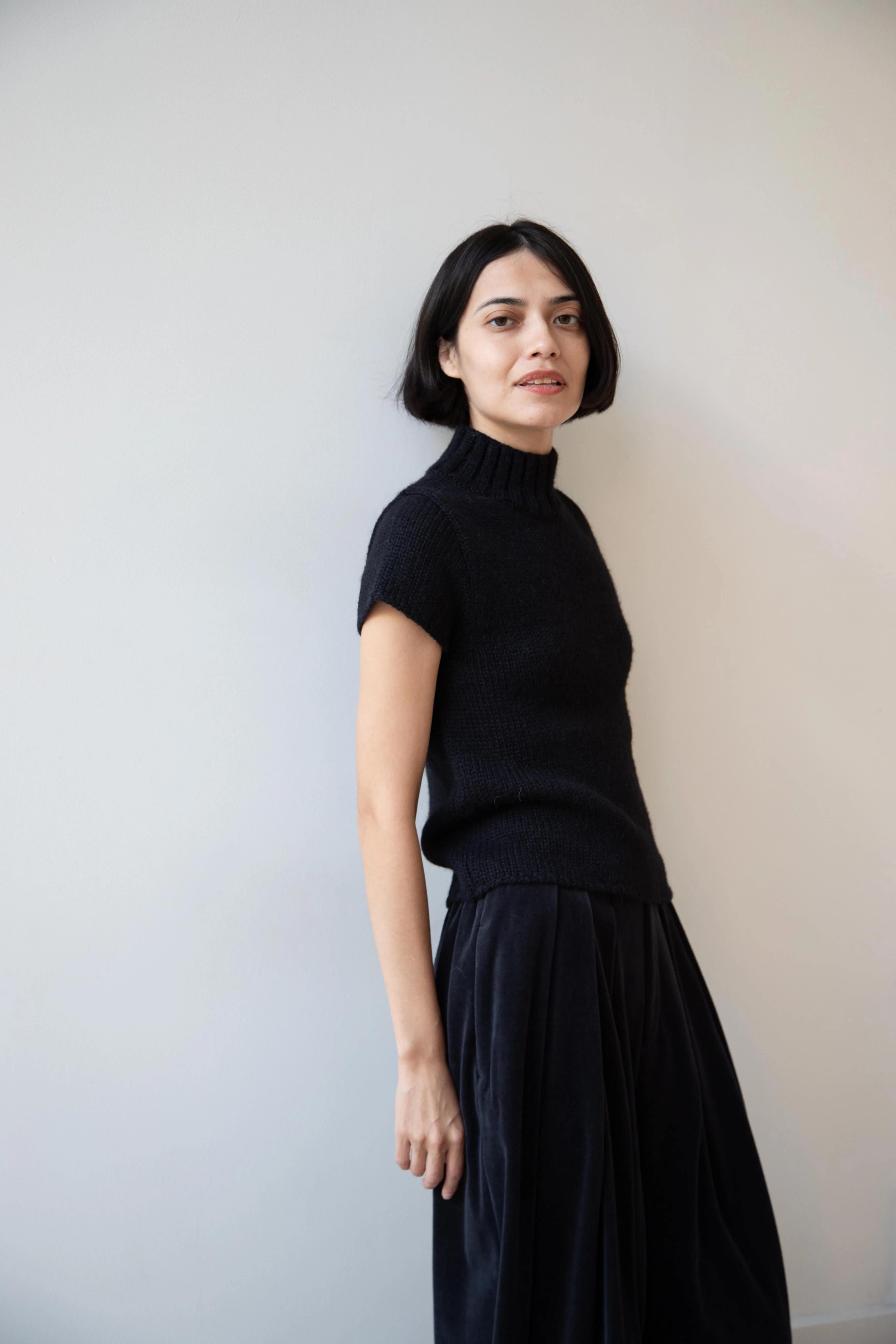 Nothing Written | Benico Half Neck Knit Shirt in Black - Image 15