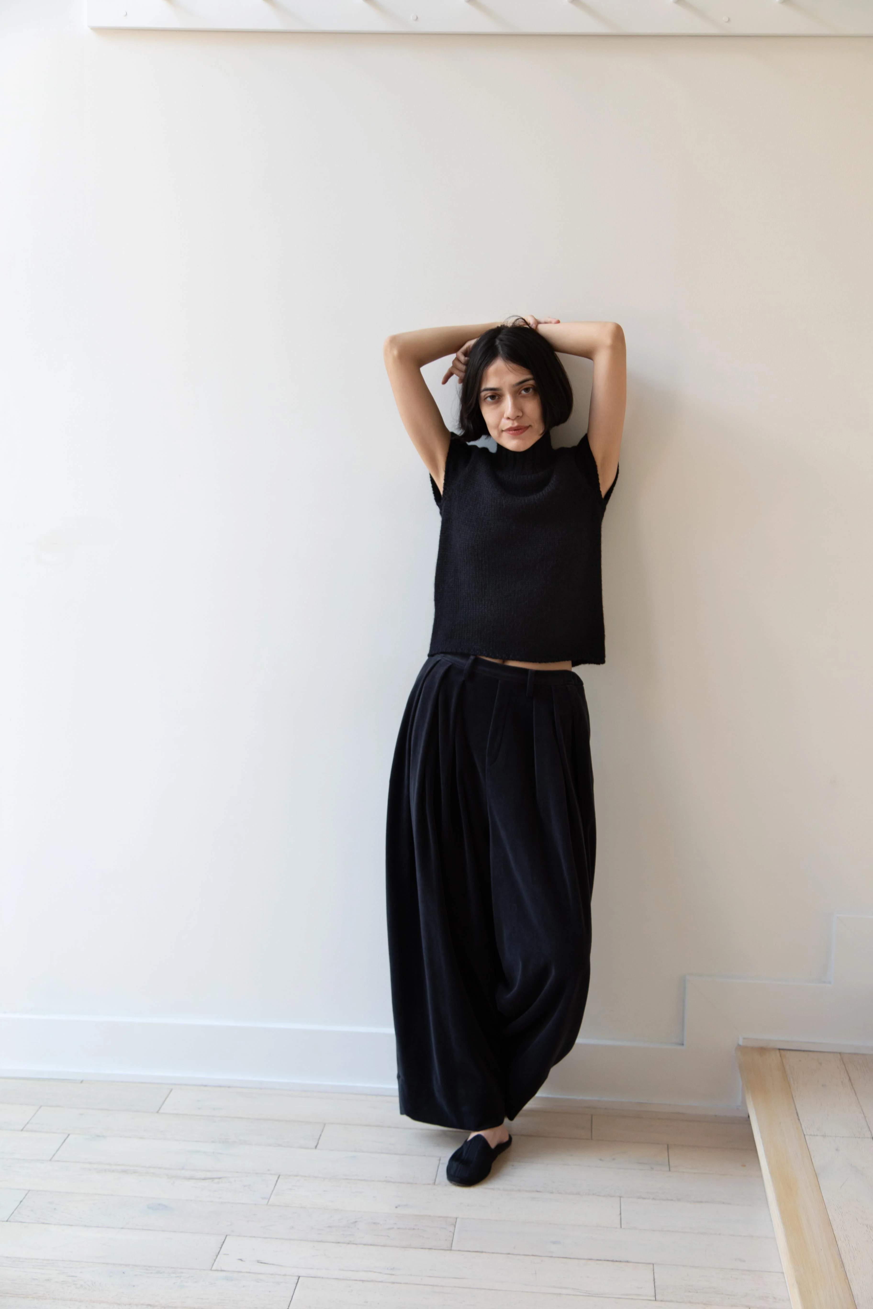 Nothing Written | Benico Half Neck Knit Shirt in Black - Image 17
