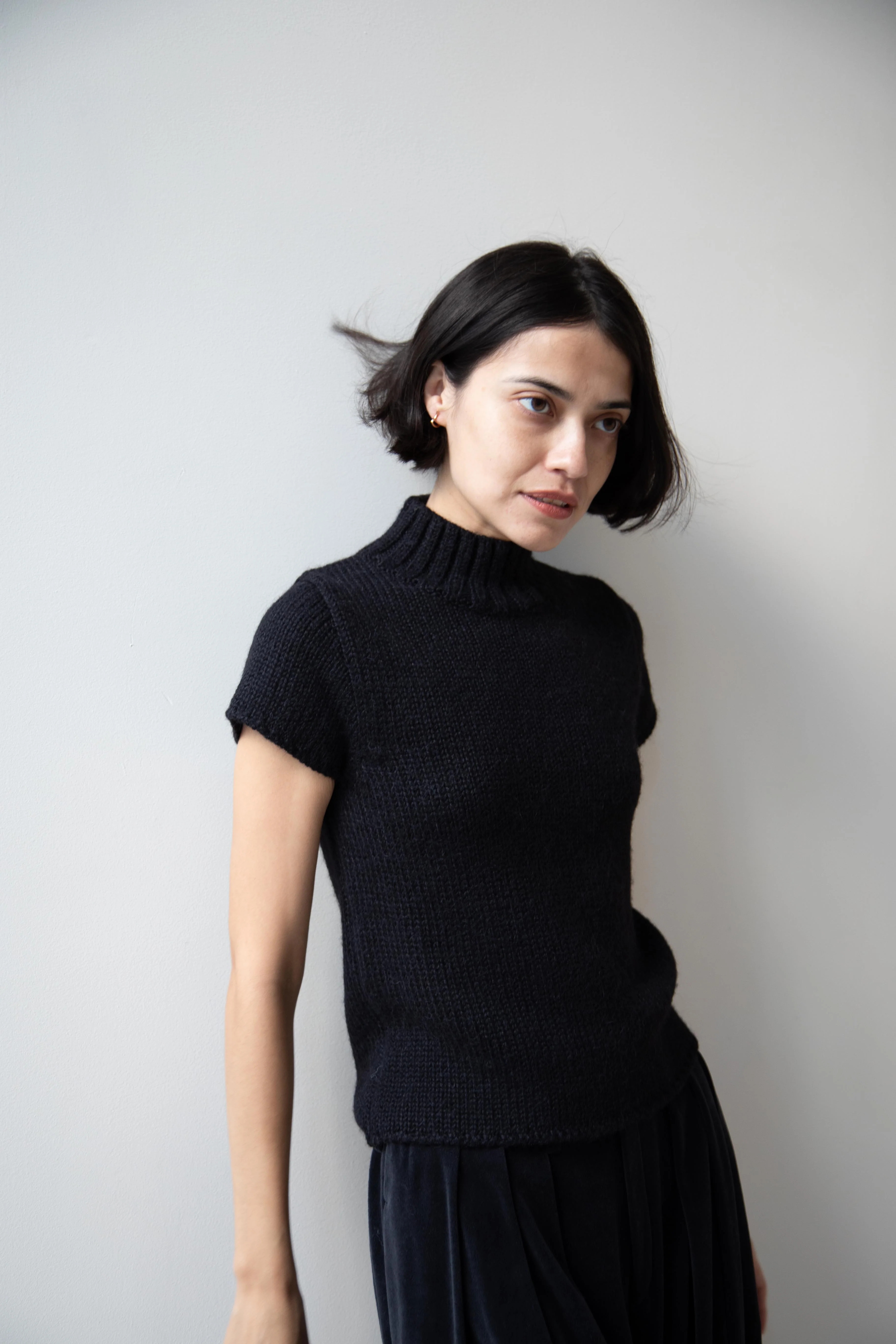 Nothing Written | Benico Half Neck Knit Shirt in Black - Image 18