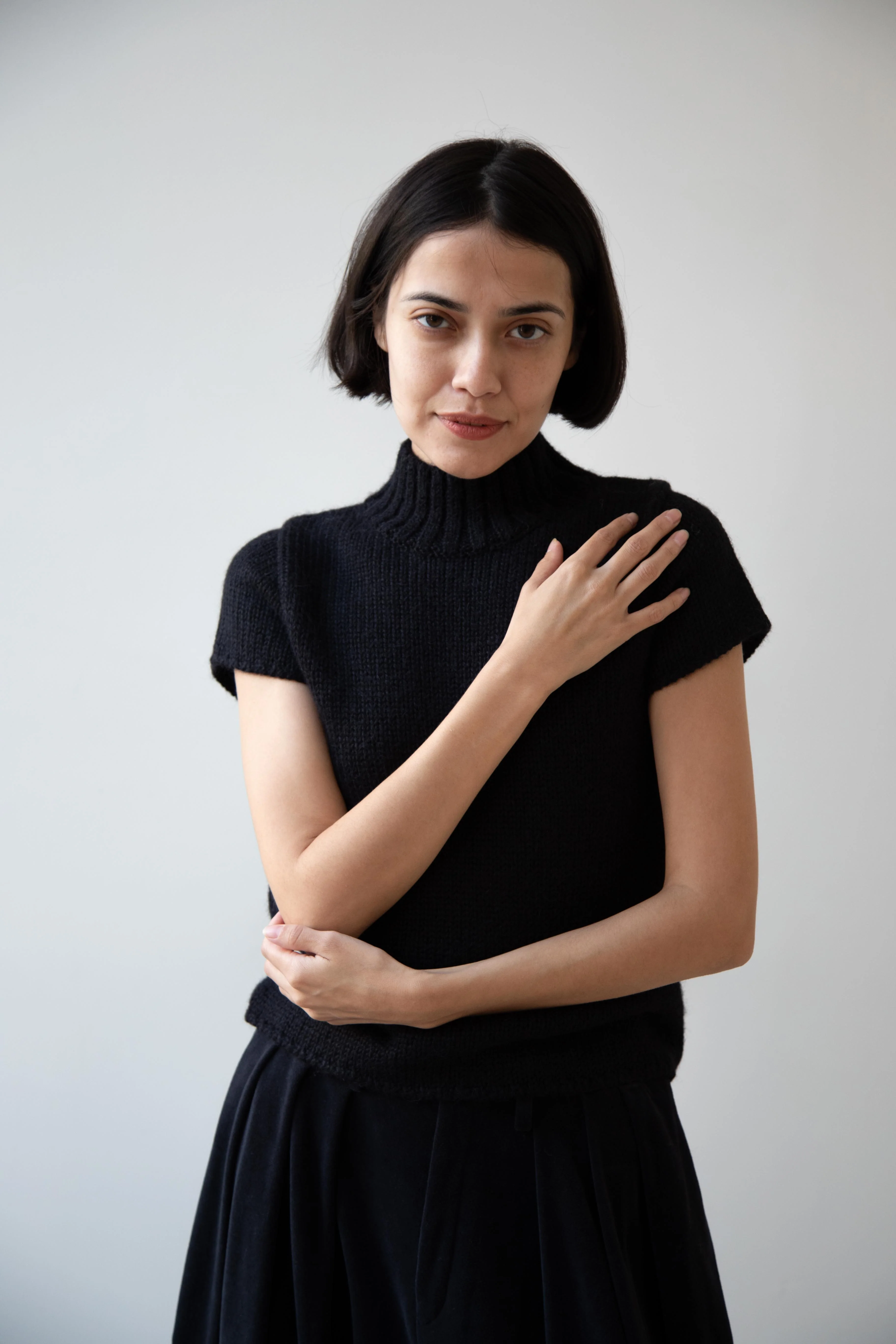 Nothing Written | Benico Half Neck Knit Shirt in Black - Image 22