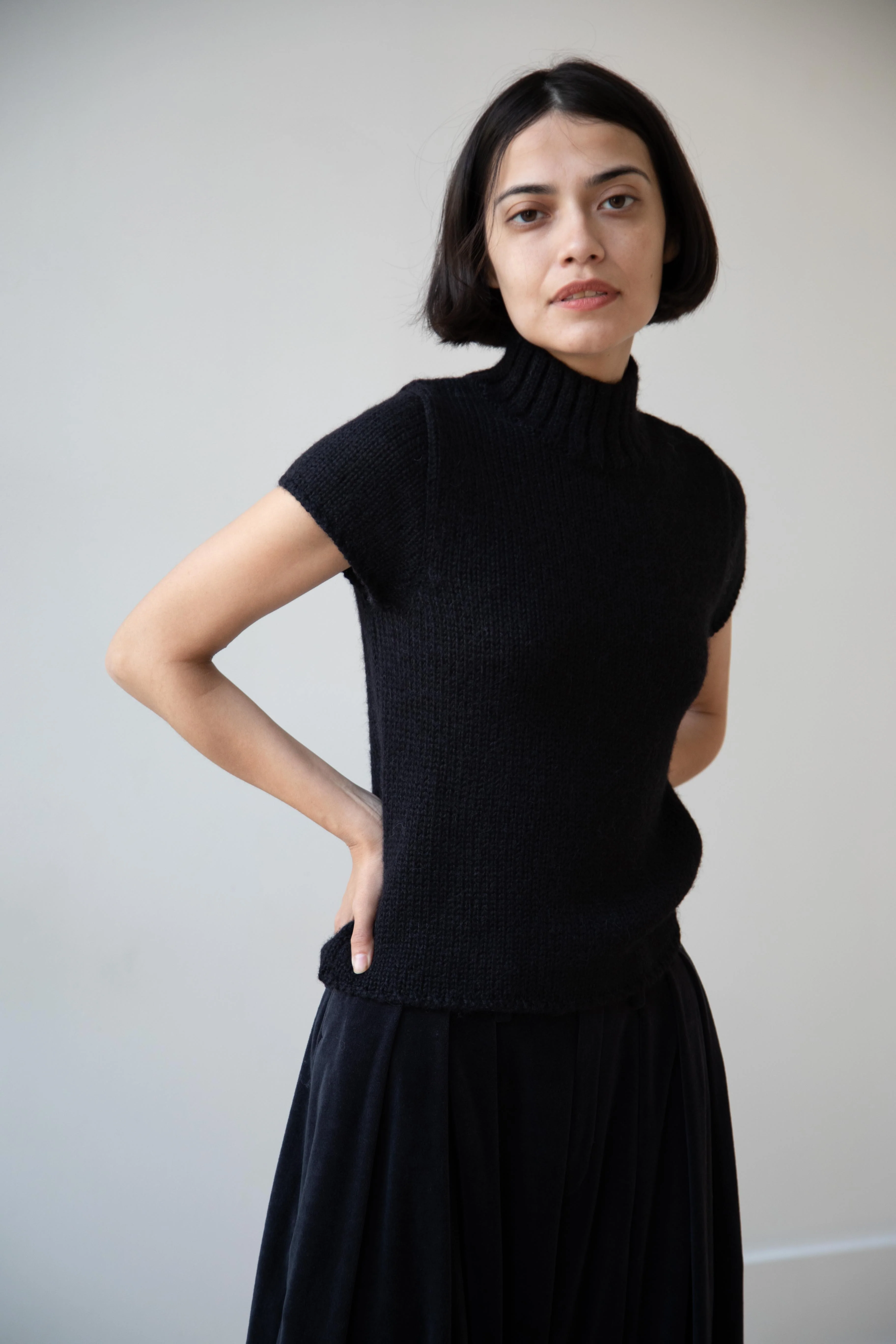 Nothing Written | Benico Half Neck Knit Shirt in Black - Image 23