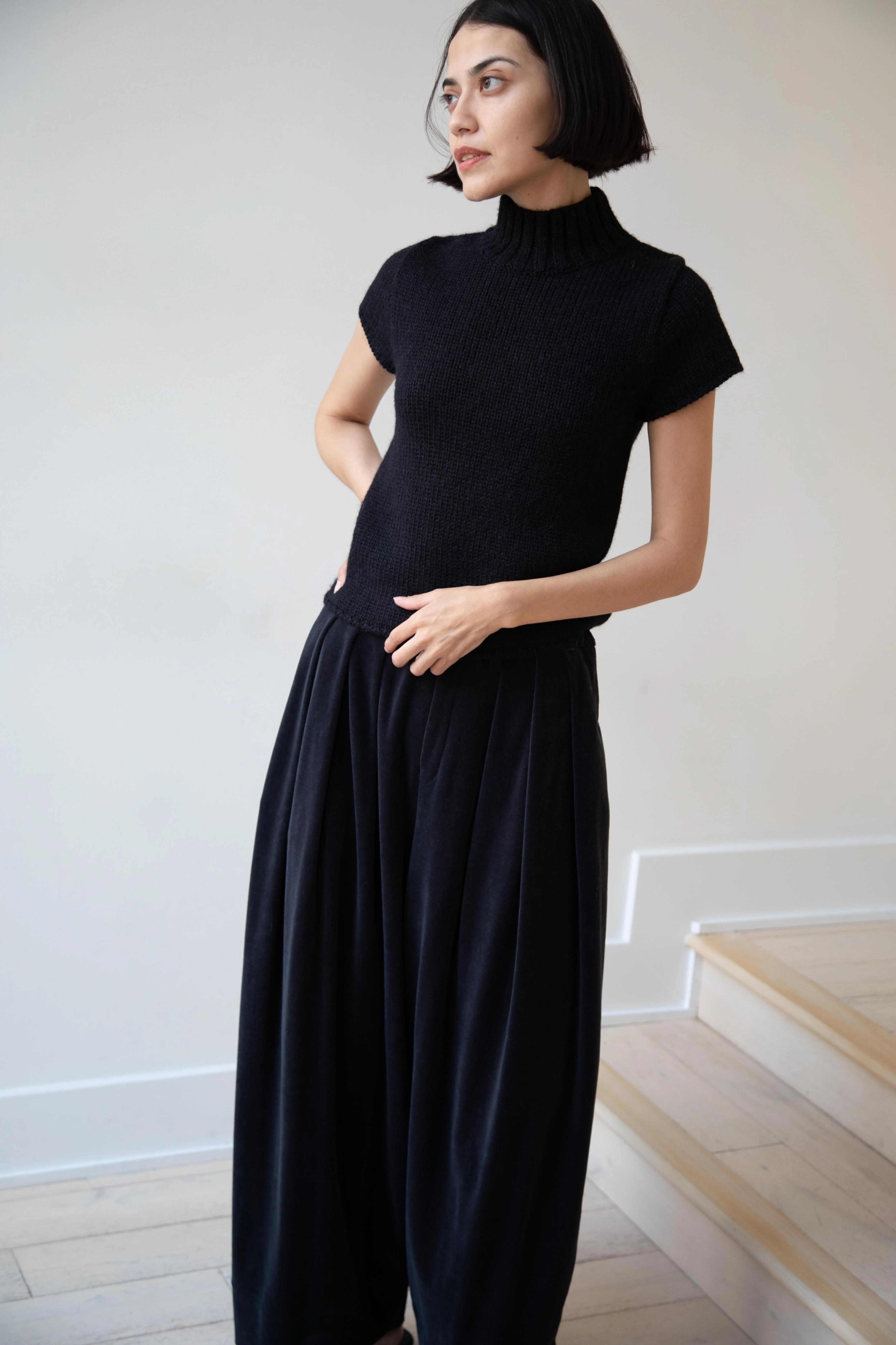 Nothing Written | Benico Half Neck Knit Shirt in Black - Image 24
