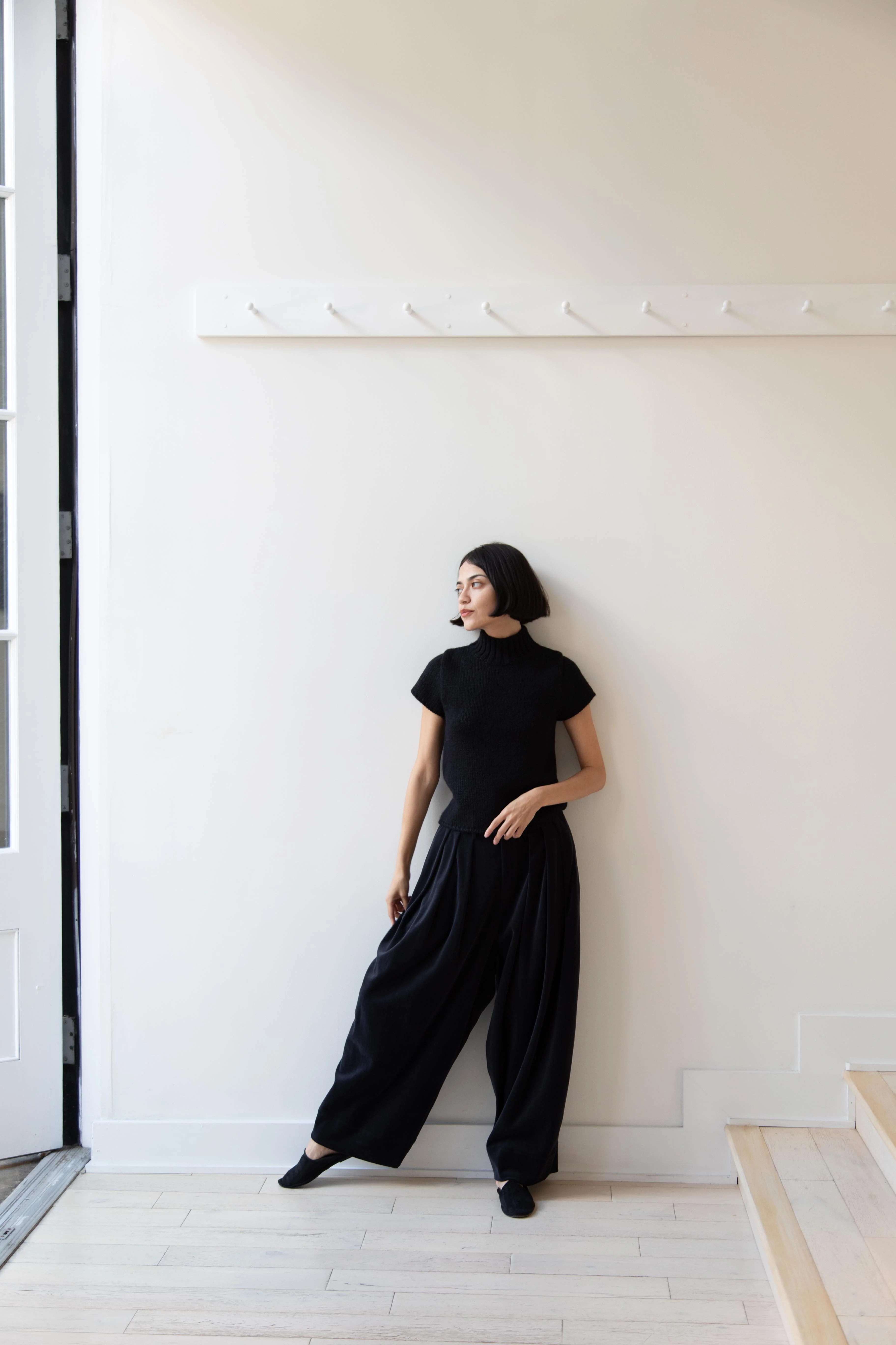 Nothing Written | Benico Half Neck Knit Shirt in Black - Image 25