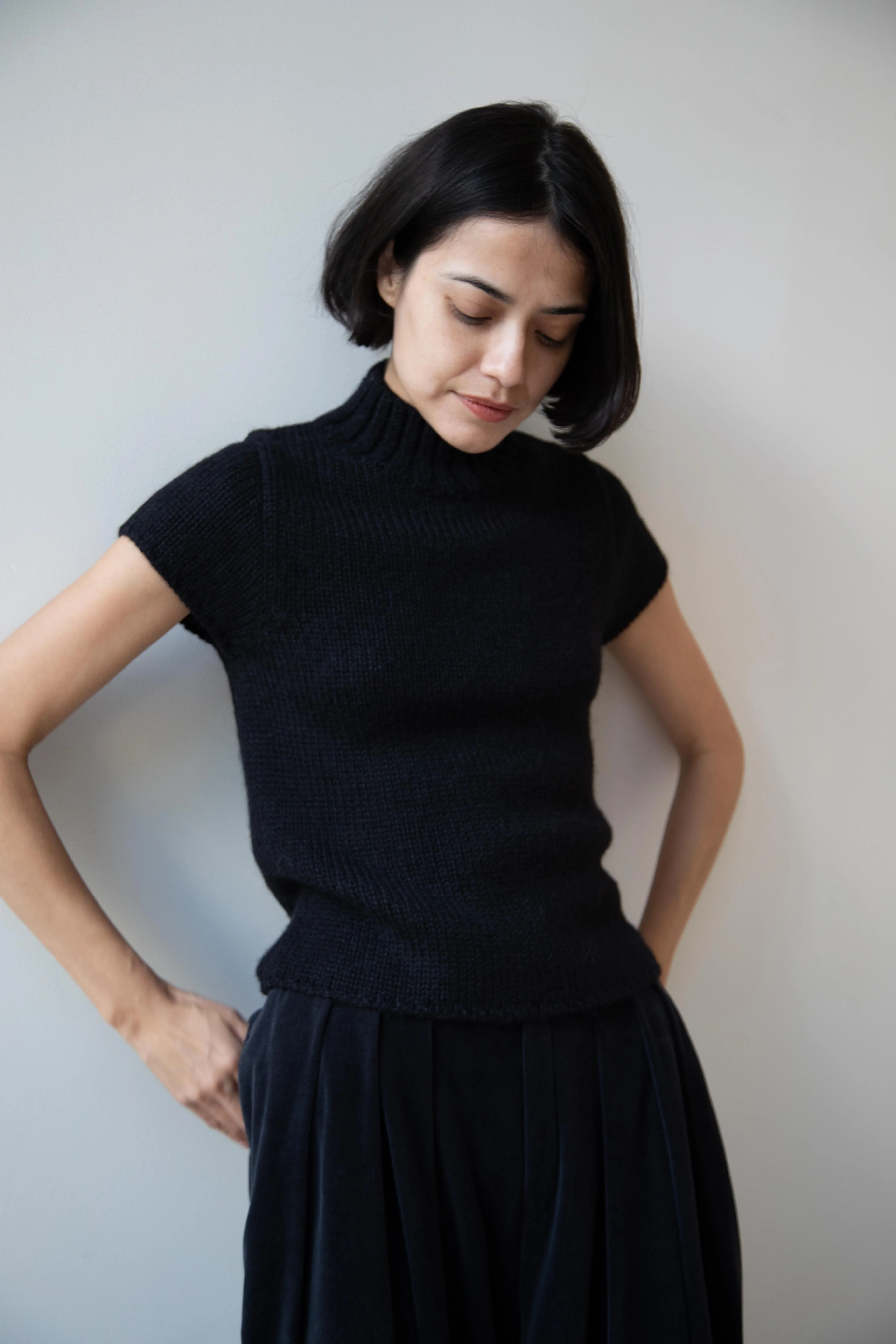 Nothing Written | Benico Half Neck Knit Shirt in Black - Image 26