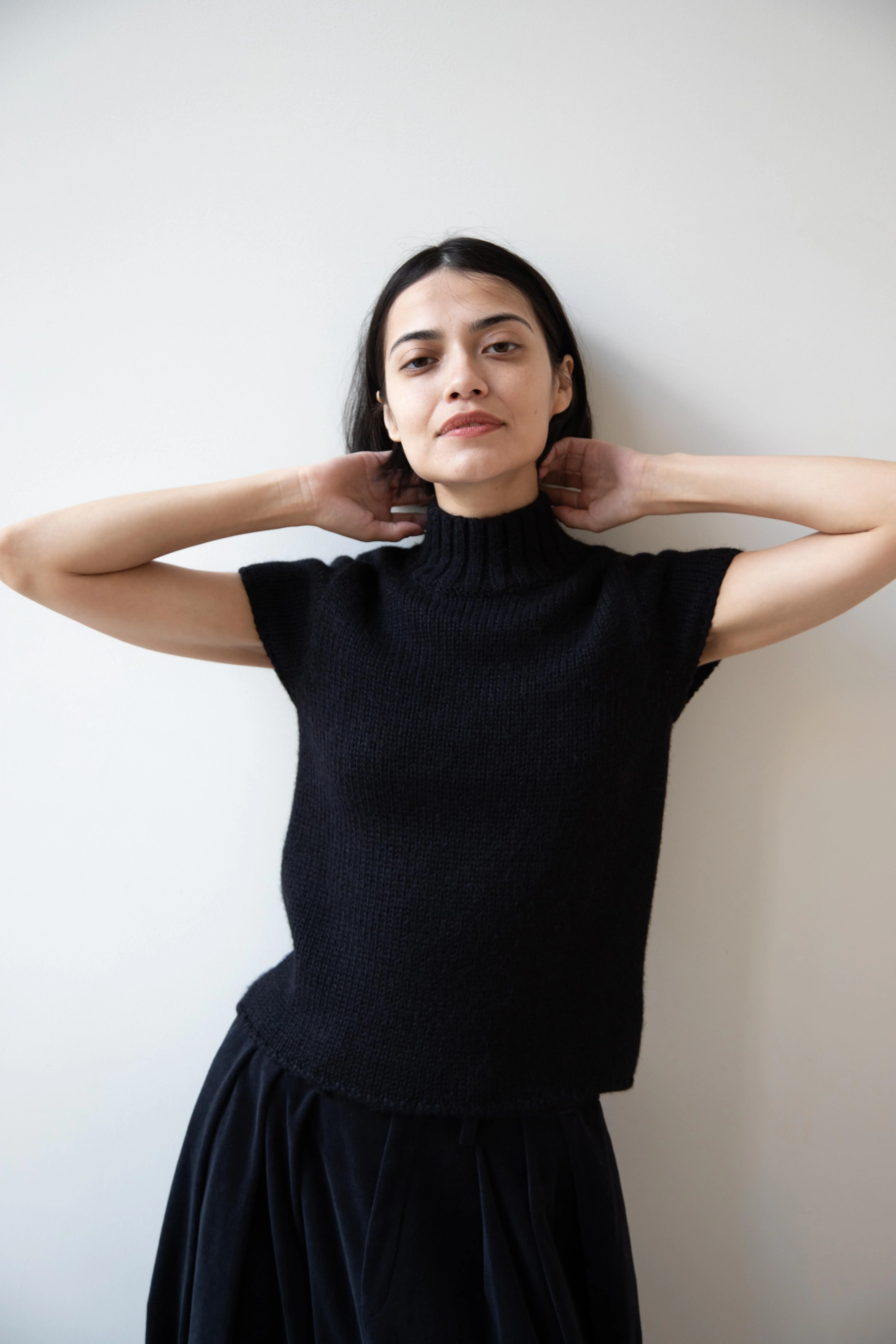 Nothing Written | Benico Half Neck Knit Shirt in Black - Image 28