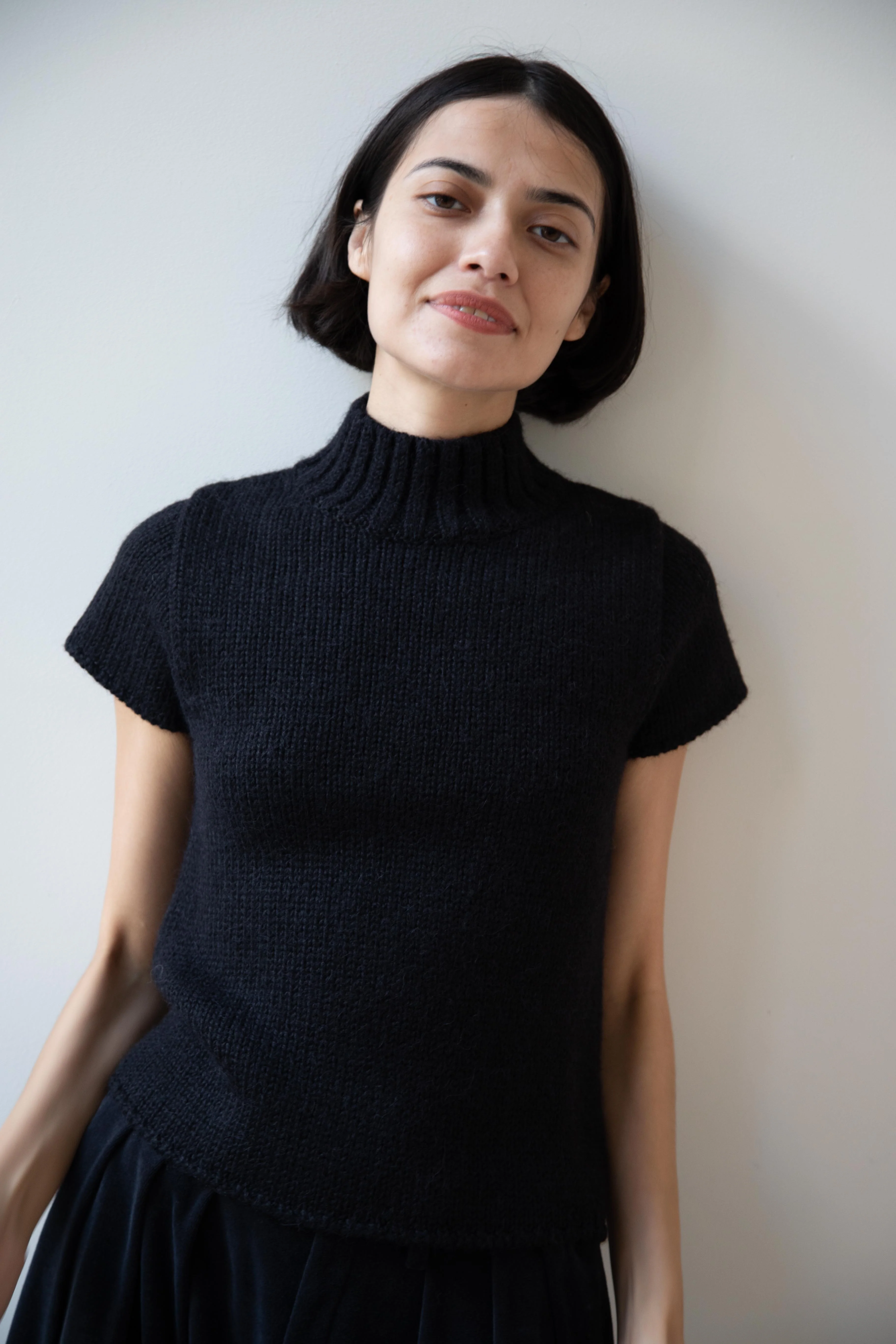 Nothing Written | Benico Half Neck Knit Shirt in Black - Image 29
