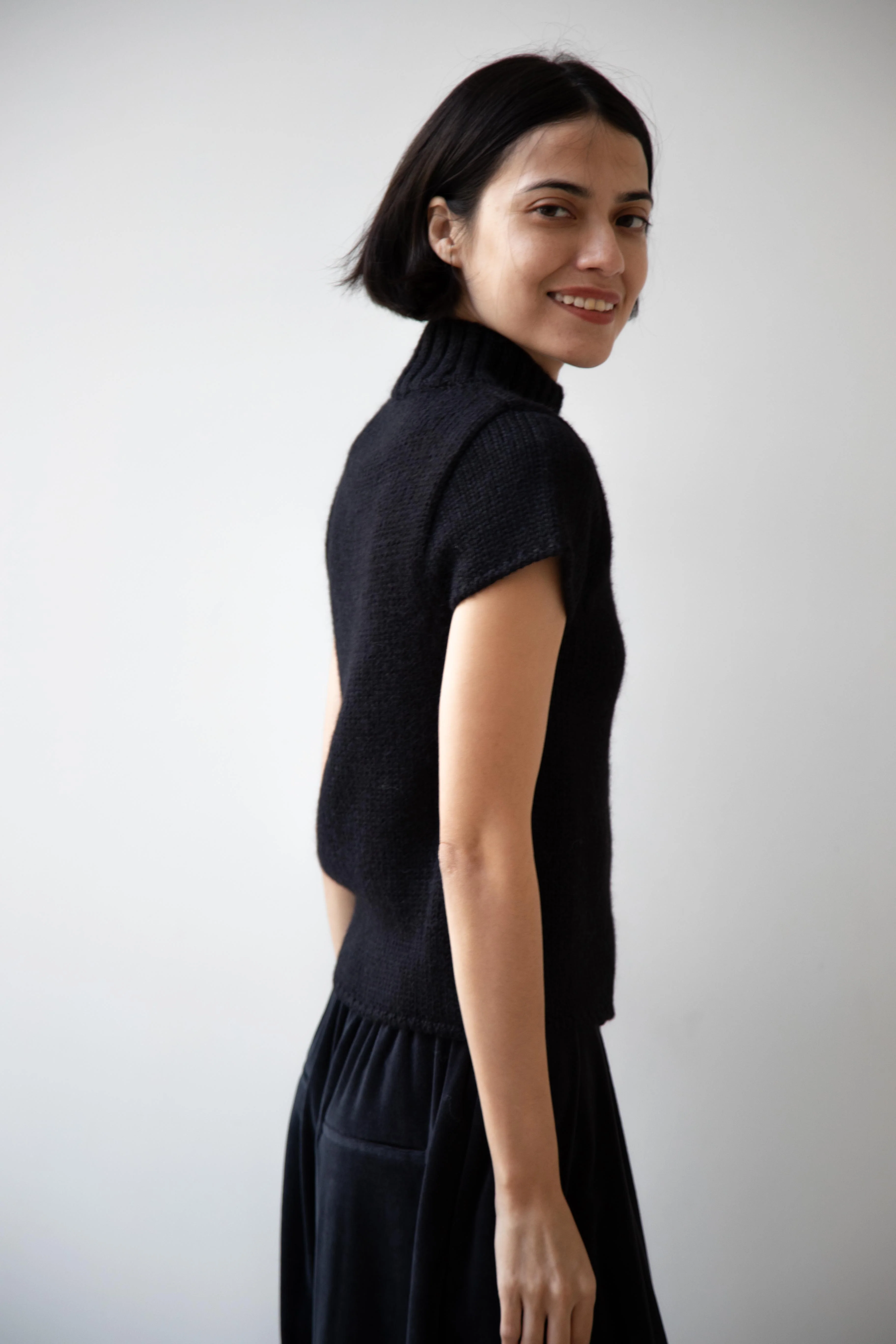 Nothing Written | Benico Half Neck Knit Shirt in Black - Image 30