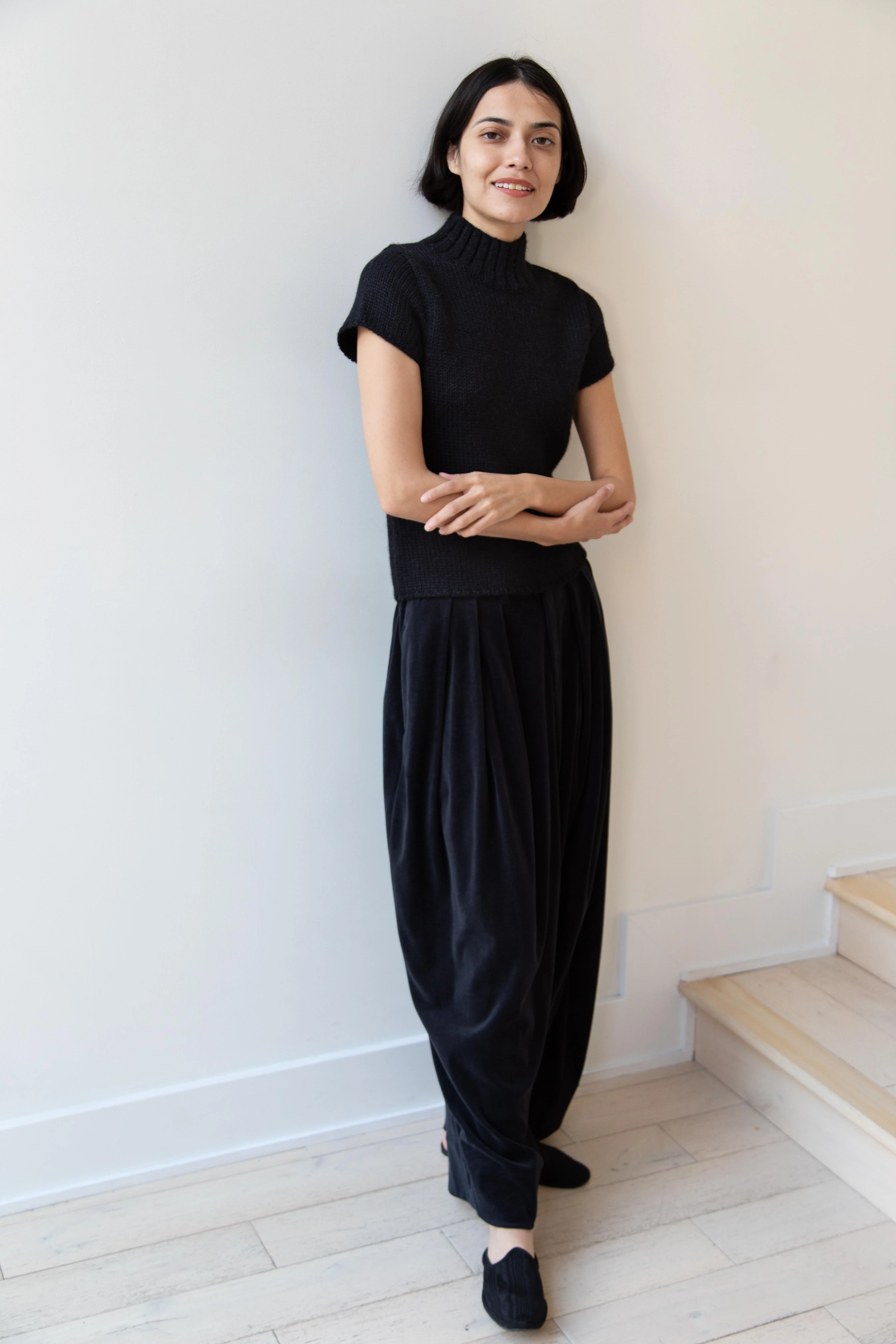 Nothing Written | Benico Half Neck Knit Shirt in Black - Image 32