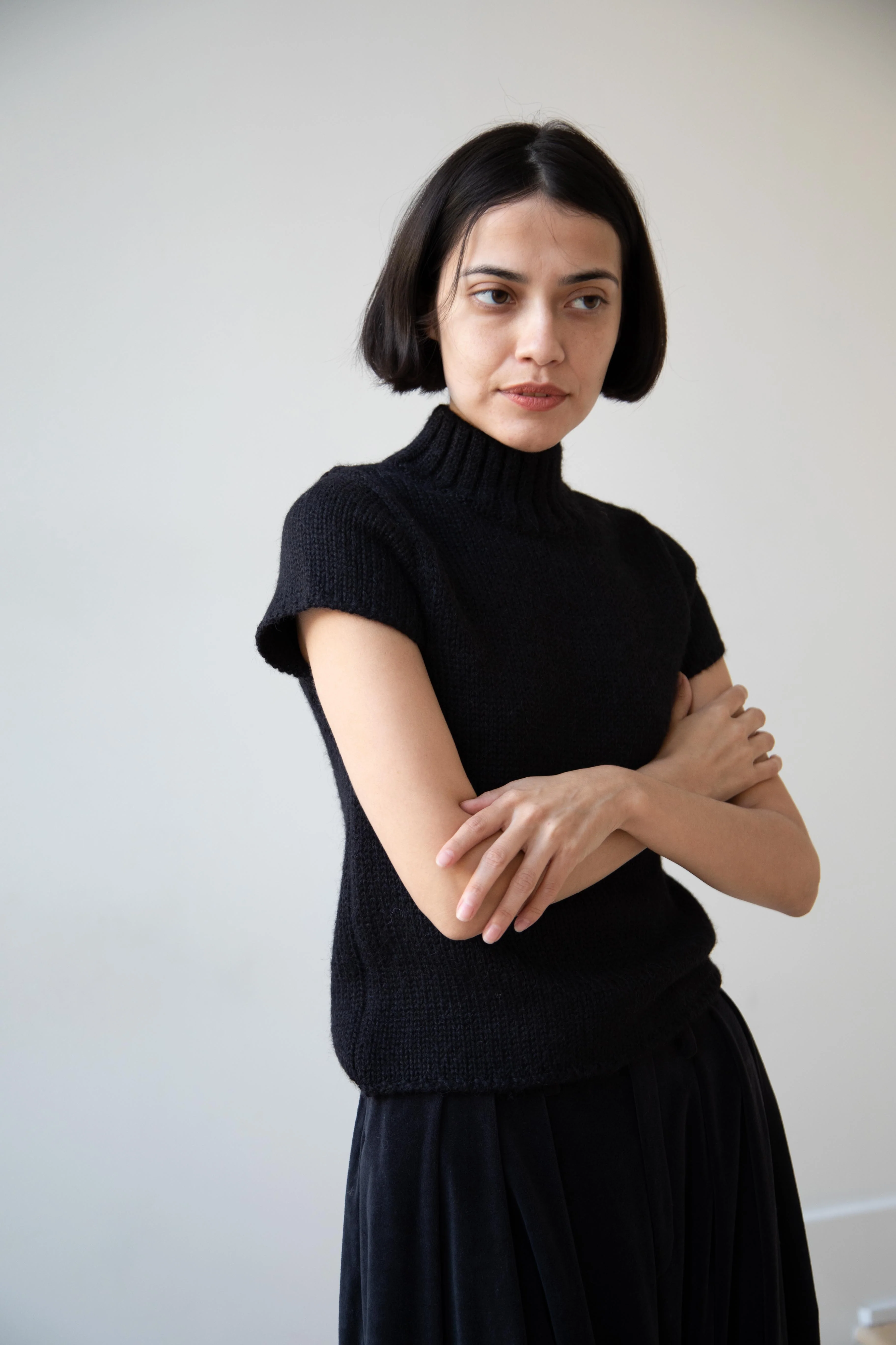Nothing Written | Benico Half Neck Knit Shirt in Black - Image 34