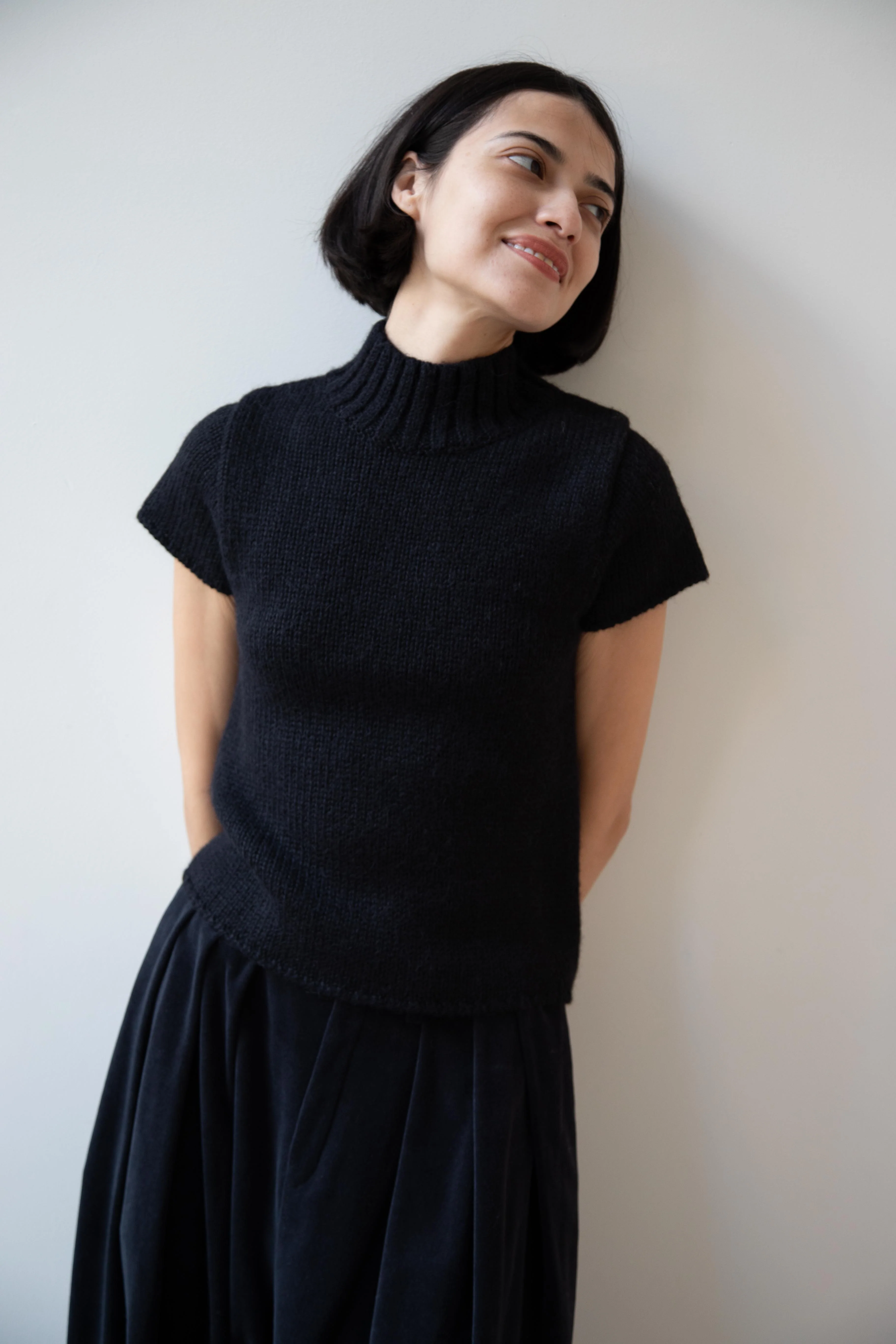 Nothing Written | Benico Half Neck Knit Shirt in Black - Image 35