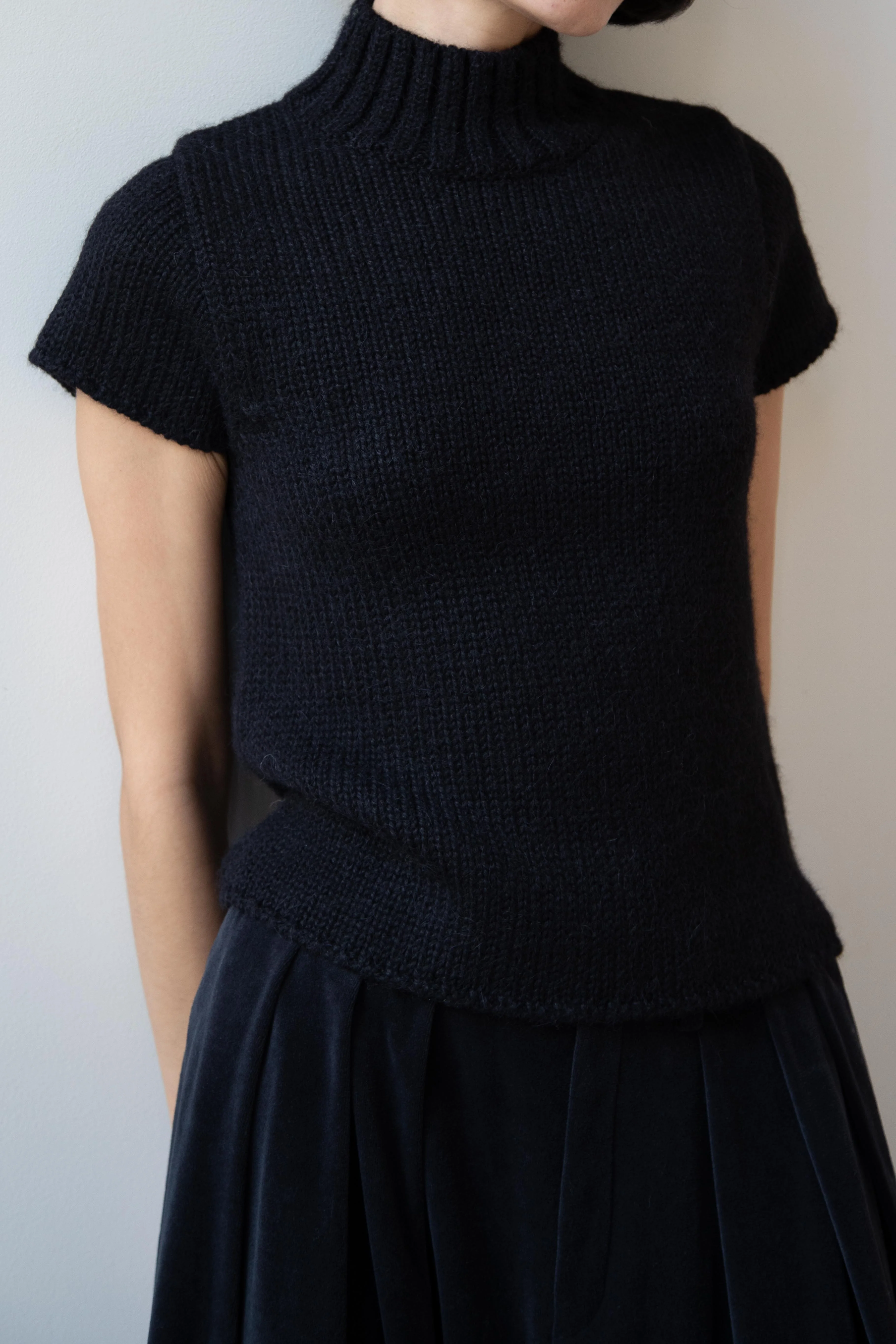 Nothing Written | Benico Half Neck Knit Shirt in Black - Image 36