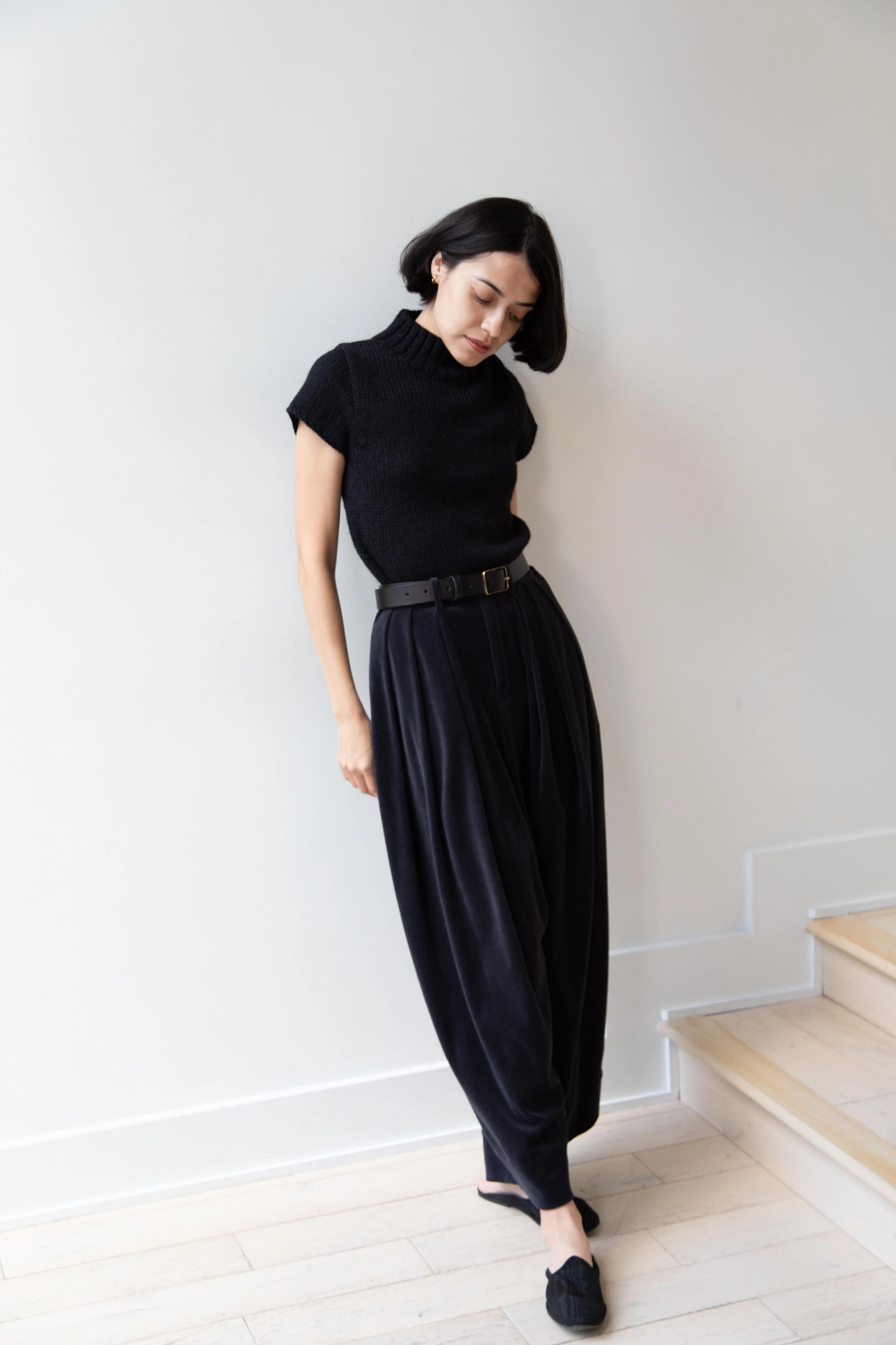 Nothing Written | Benico Half Neck Knit Shirt in Black - Image 38