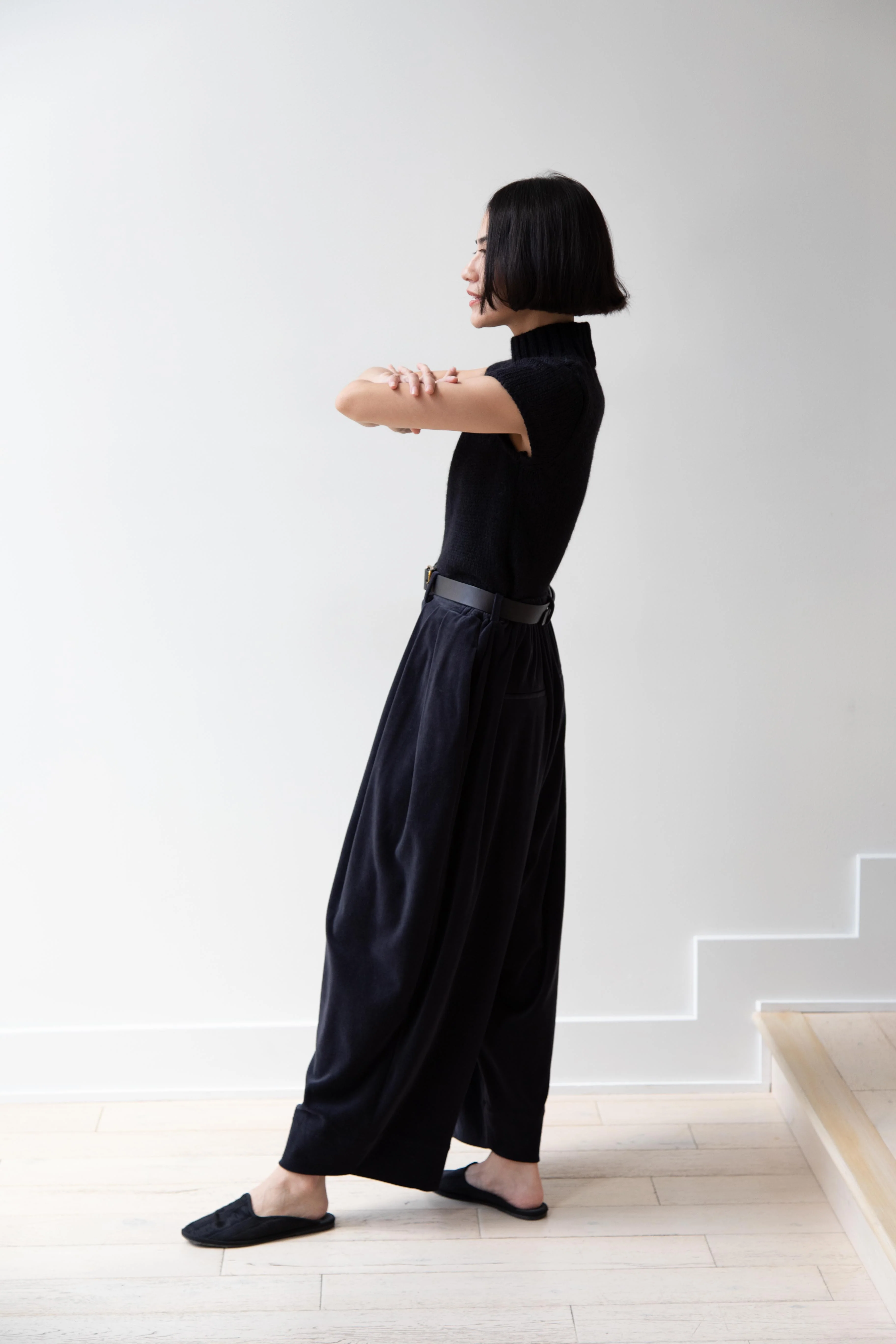 Nothing Written | Benico Half Neck Knit Shirt in Black - Image 39