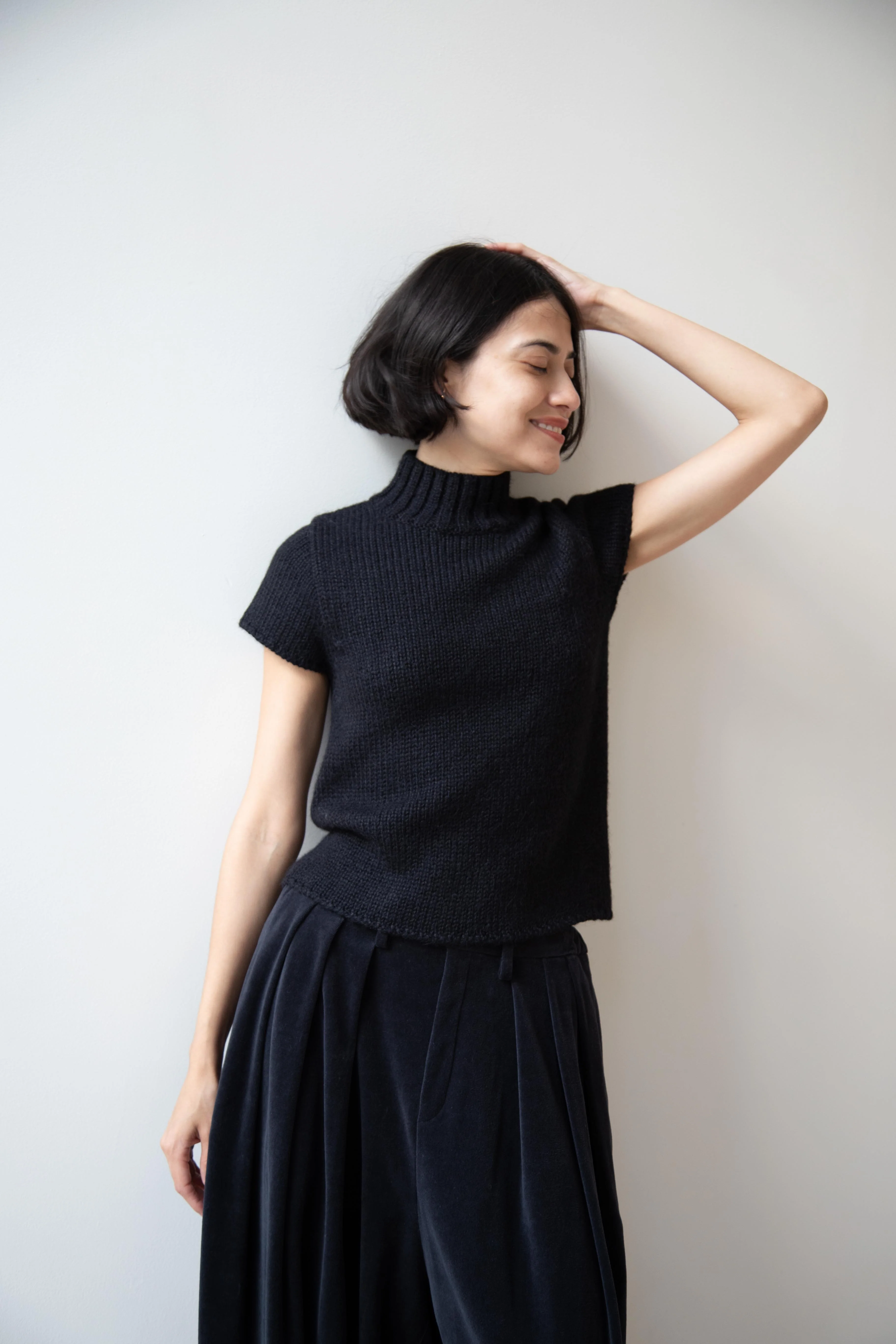 Nothing Written | Benico Half Neck Knit Shirt in Black - Image 40