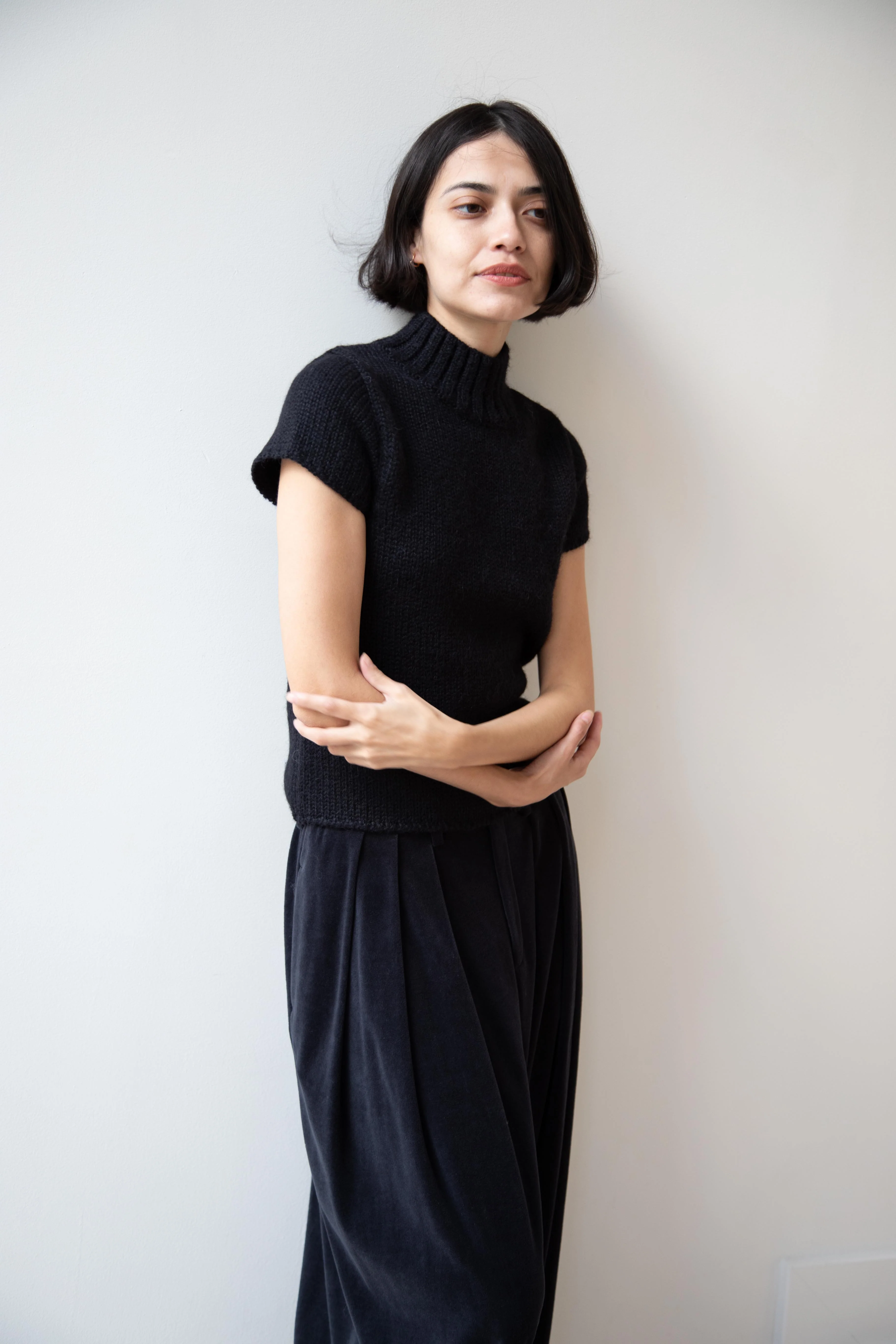 Nothing Written | Benico Half Neck Knit Shirt in Black - Image 41